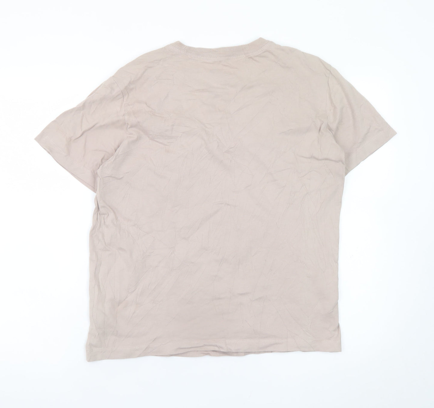 Nike Women’s Beige Loose Fit T-Shirt XS 100% Cotton Crew Neck Casual