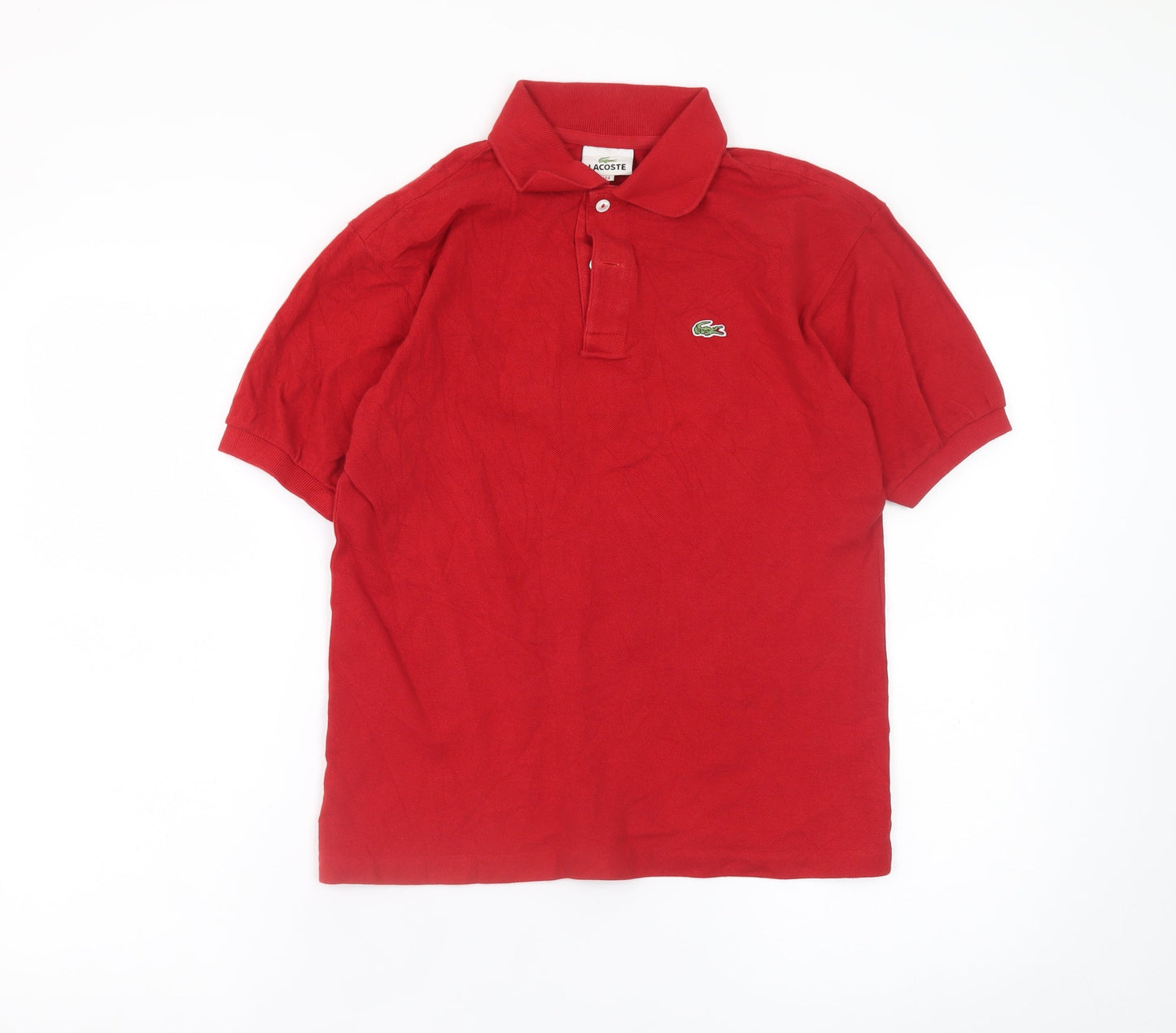 Lacoste Boys Red Cotton Polo Shirt Short Sleeve 16 Years Logo Summer Top