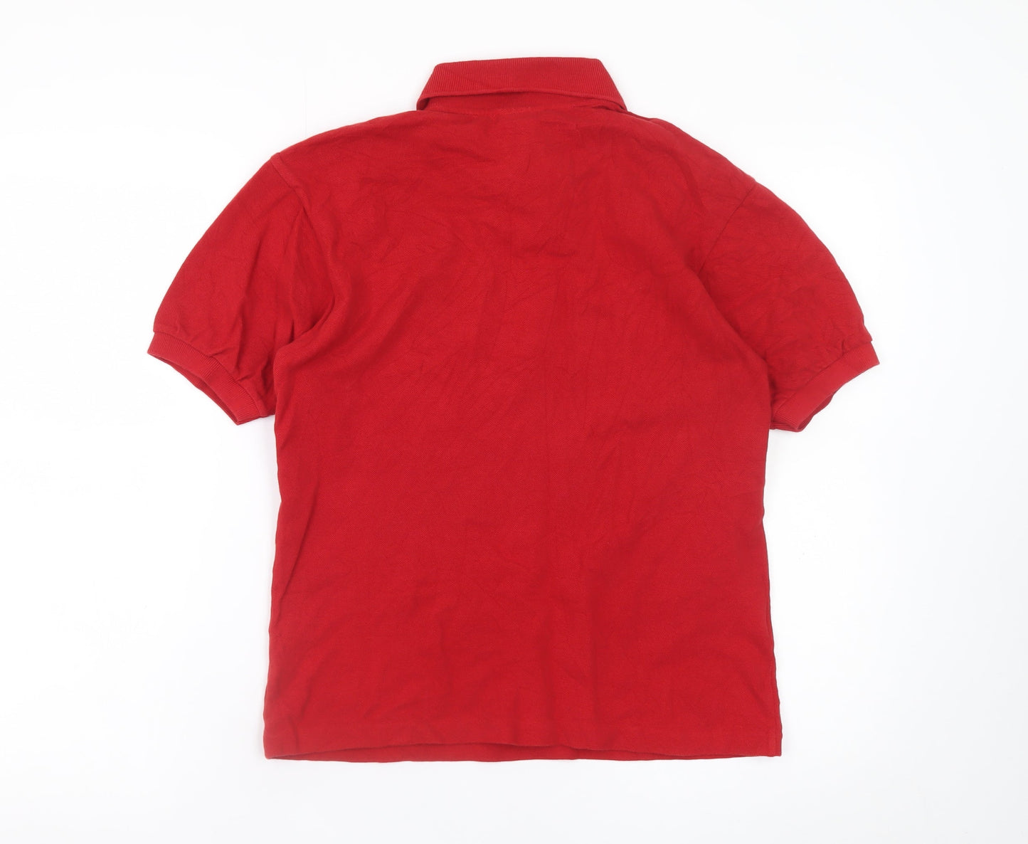 Lacoste Boys Red Cotton Polo Shirt Short Sleeve 16 Years Logo Summer Top