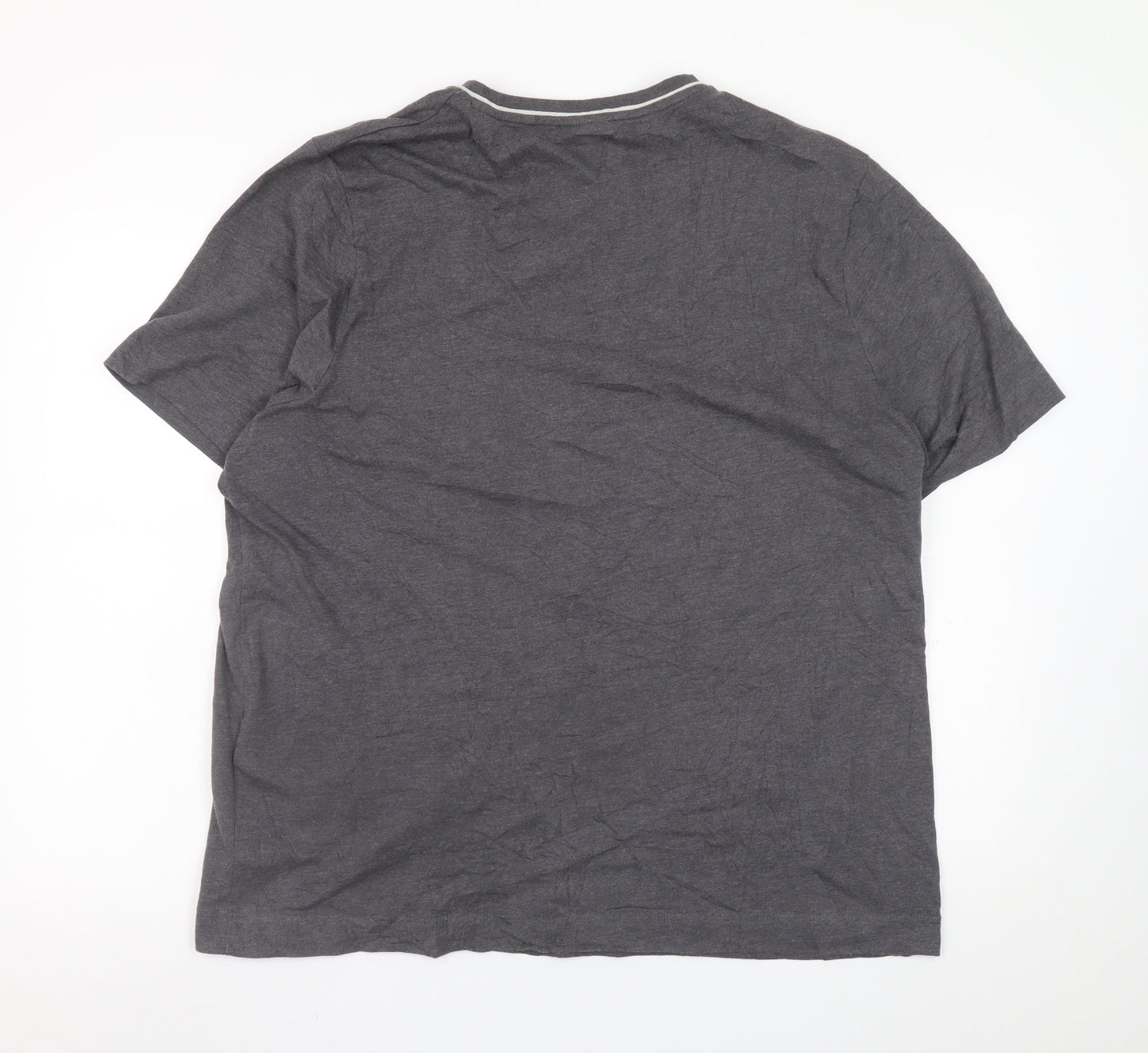Slazenger Men's Grey V-Neck Short Sleeve T-Shirt XL Cotton Blend