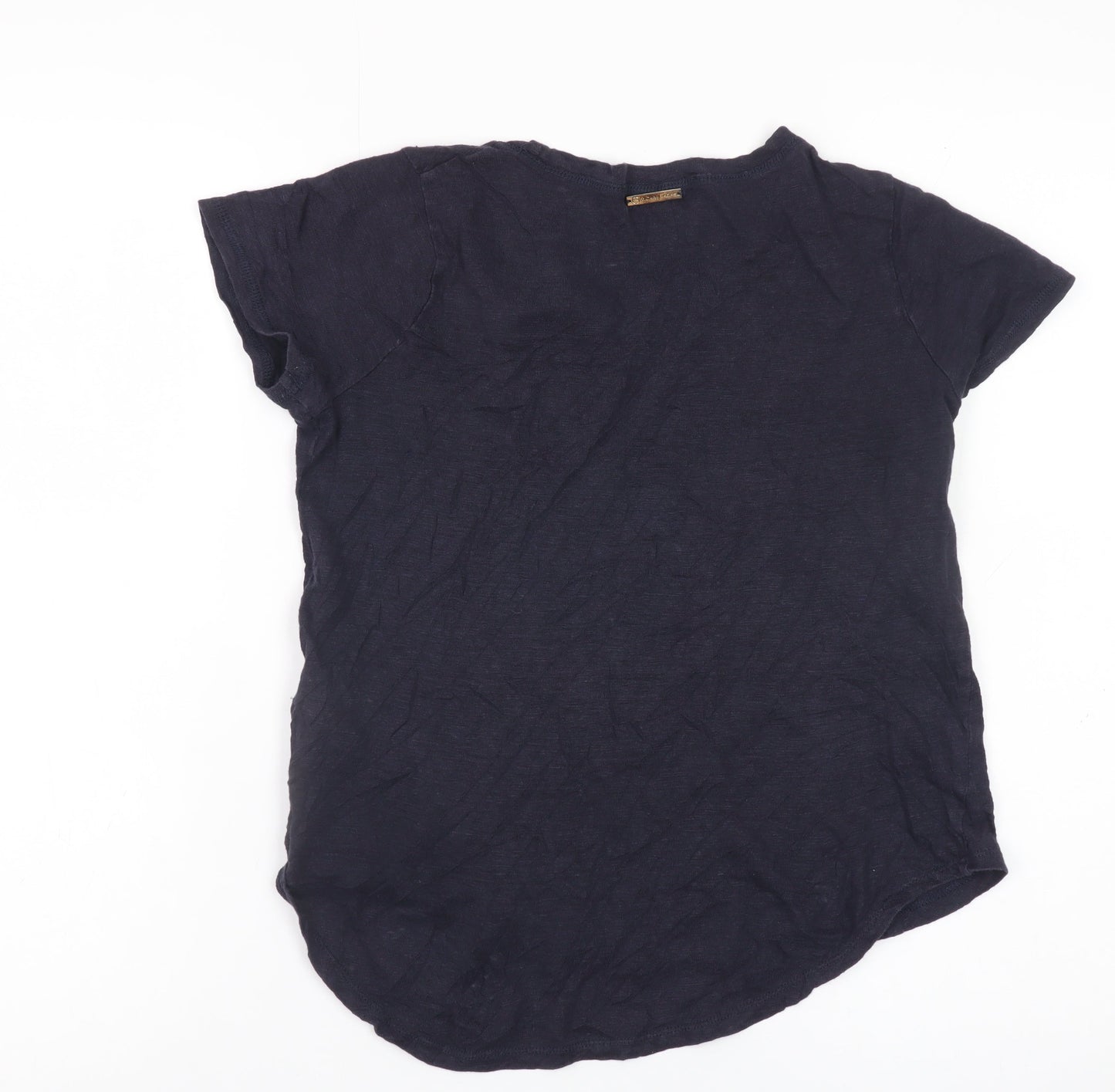 Michael Kors Women's Navy Linen Basic Short Sleeve T-Shirt Size S