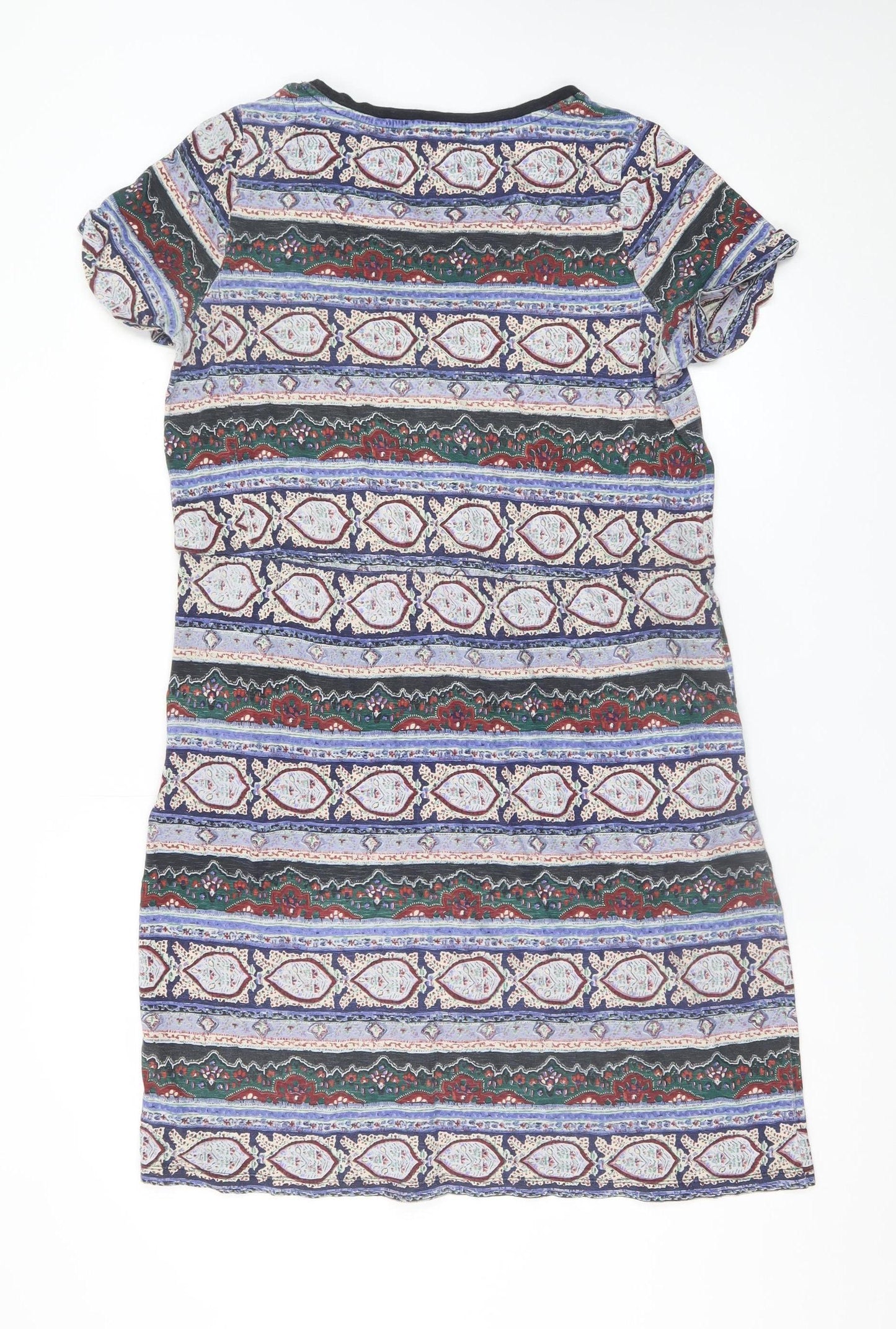 Fat Face Women Multicoloured Size 12 T-Shirt Dress Geometric Jersey