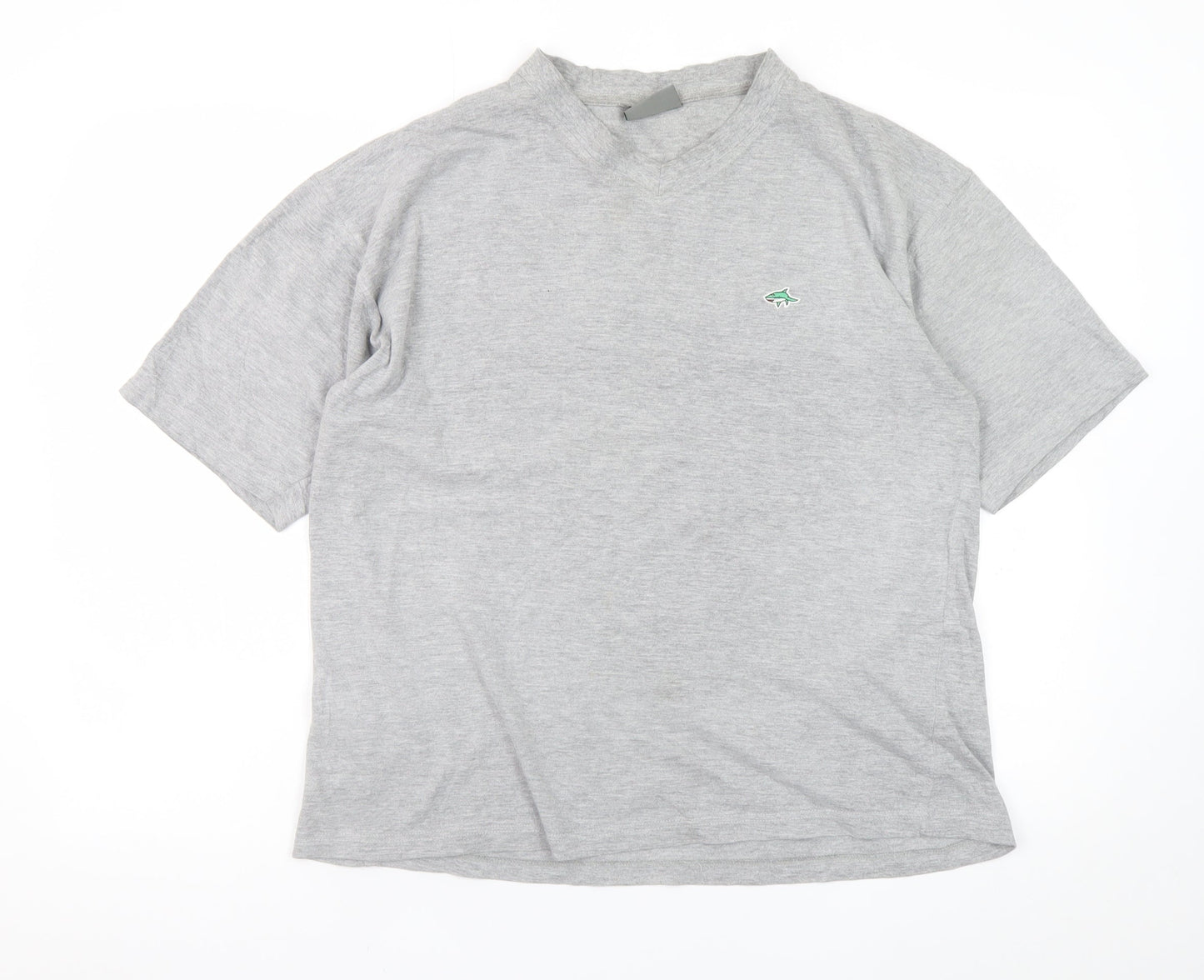 Le Shark Men's Grey Cotton Short Sleeve V-Neck T-Shirt Medium