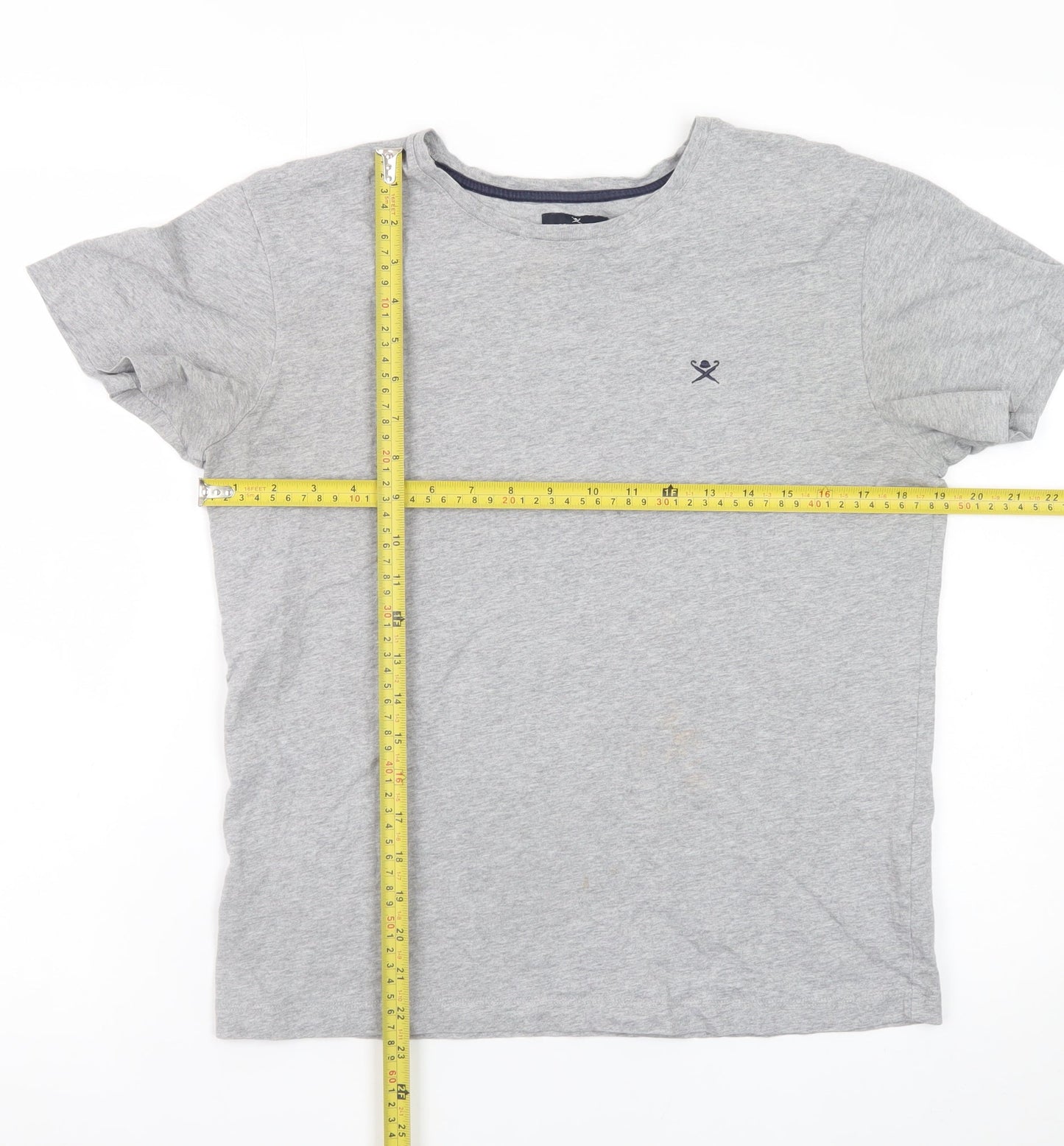 Hackett London Mens Grey Classic Fit Short Sleeve Cotton T-Shirt M