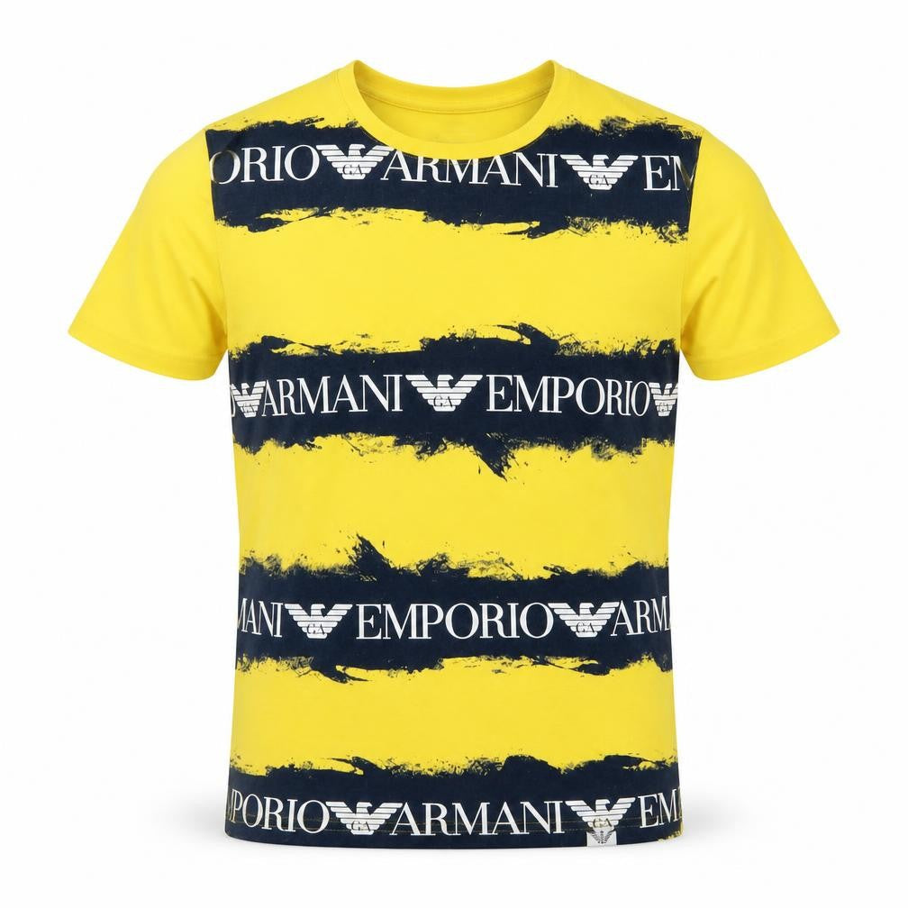 Emporio Armani Men’s Yellow Graphic Logo T-Shirt Size S