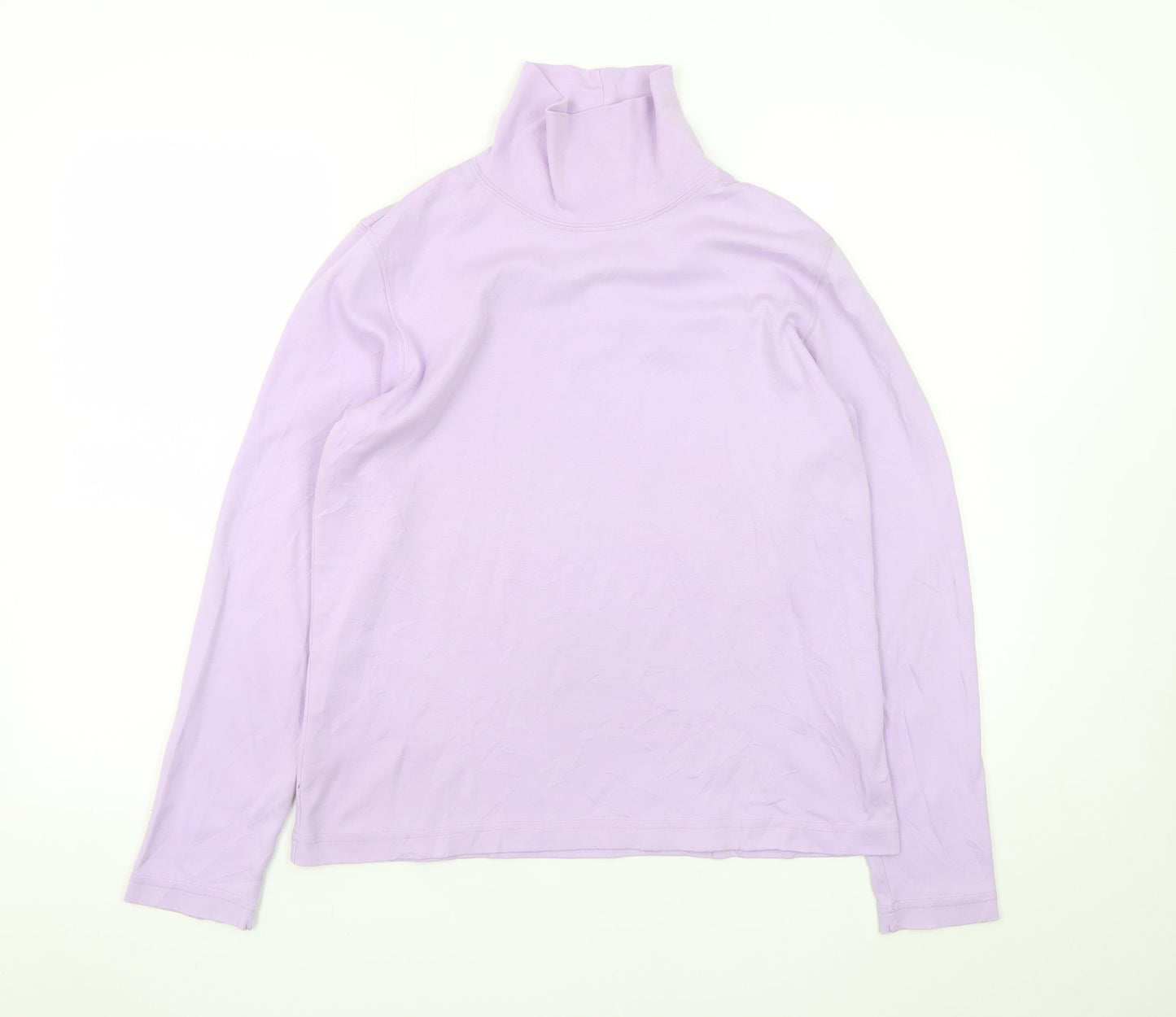 Lands' End Women's Purple Roll Neck Long Sleeve Top Size S