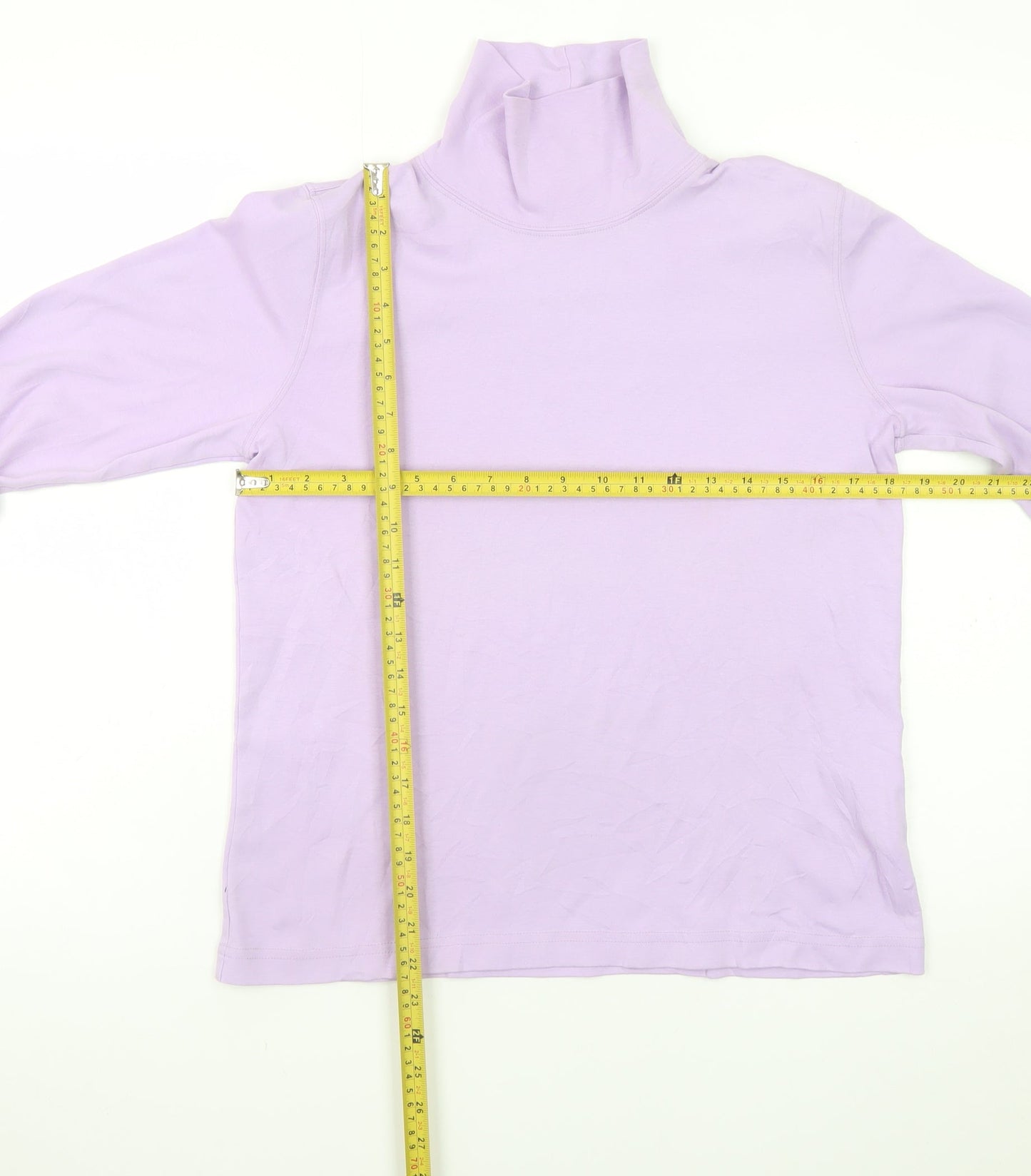 Lands' End Women's Purple Roll Neck Long Sleeve Top Size S