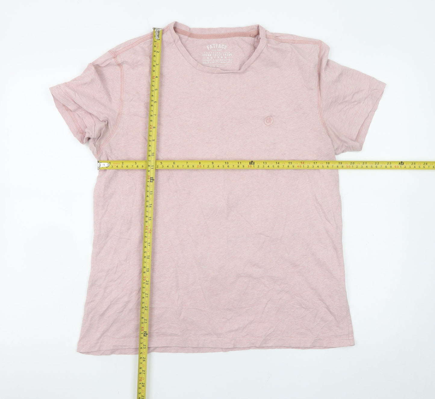 FatFace Men's Pink Organic Cotton Crew Neck T-Shirt Size M