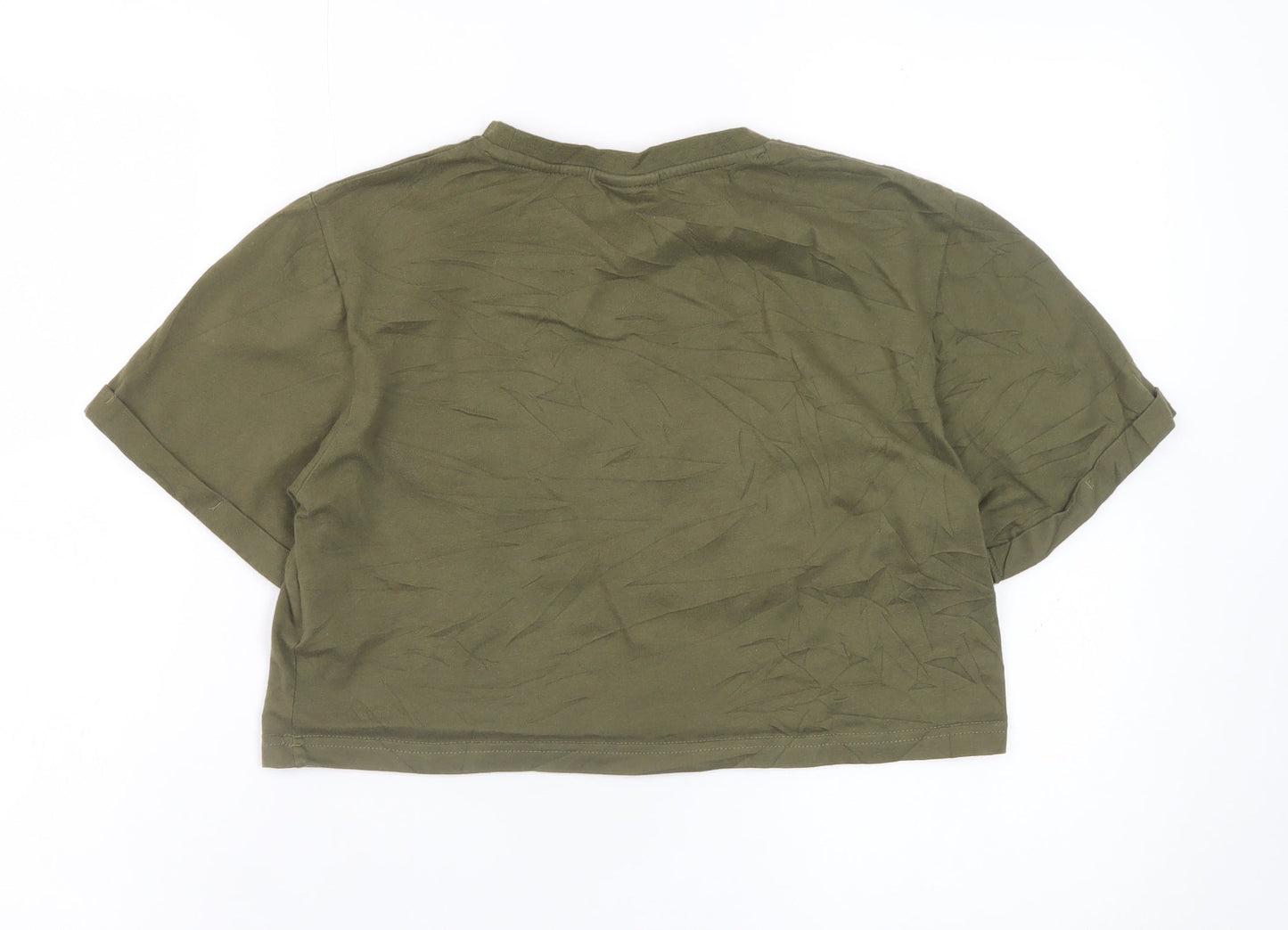Ellesse Women’s Green Cropped Logo T-Shirt Size 8 Short Sleeve