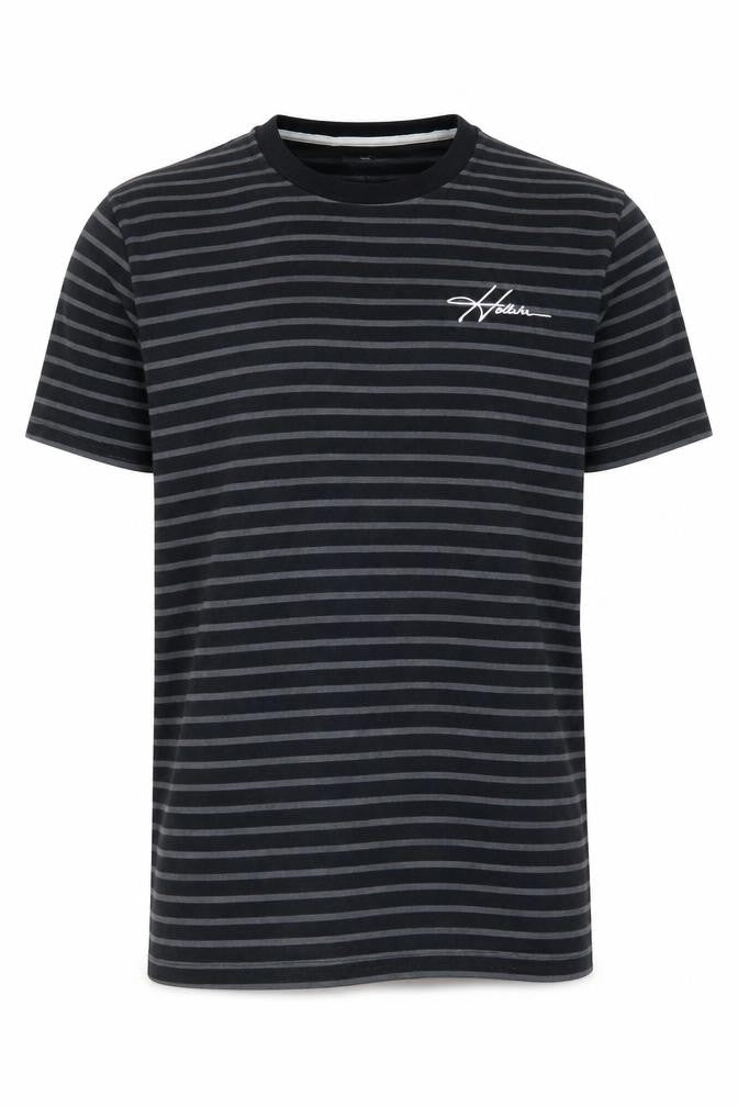 Hollister Men’s Navy Striped Crew Neck Cotton T-Shirt Medium