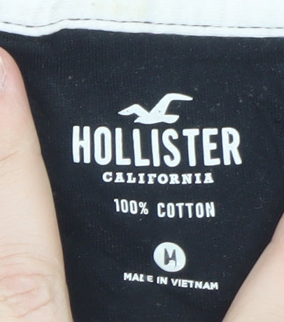 Hollister Men’s Navy Striped Crew Neck Cotton T-Shirt Medium