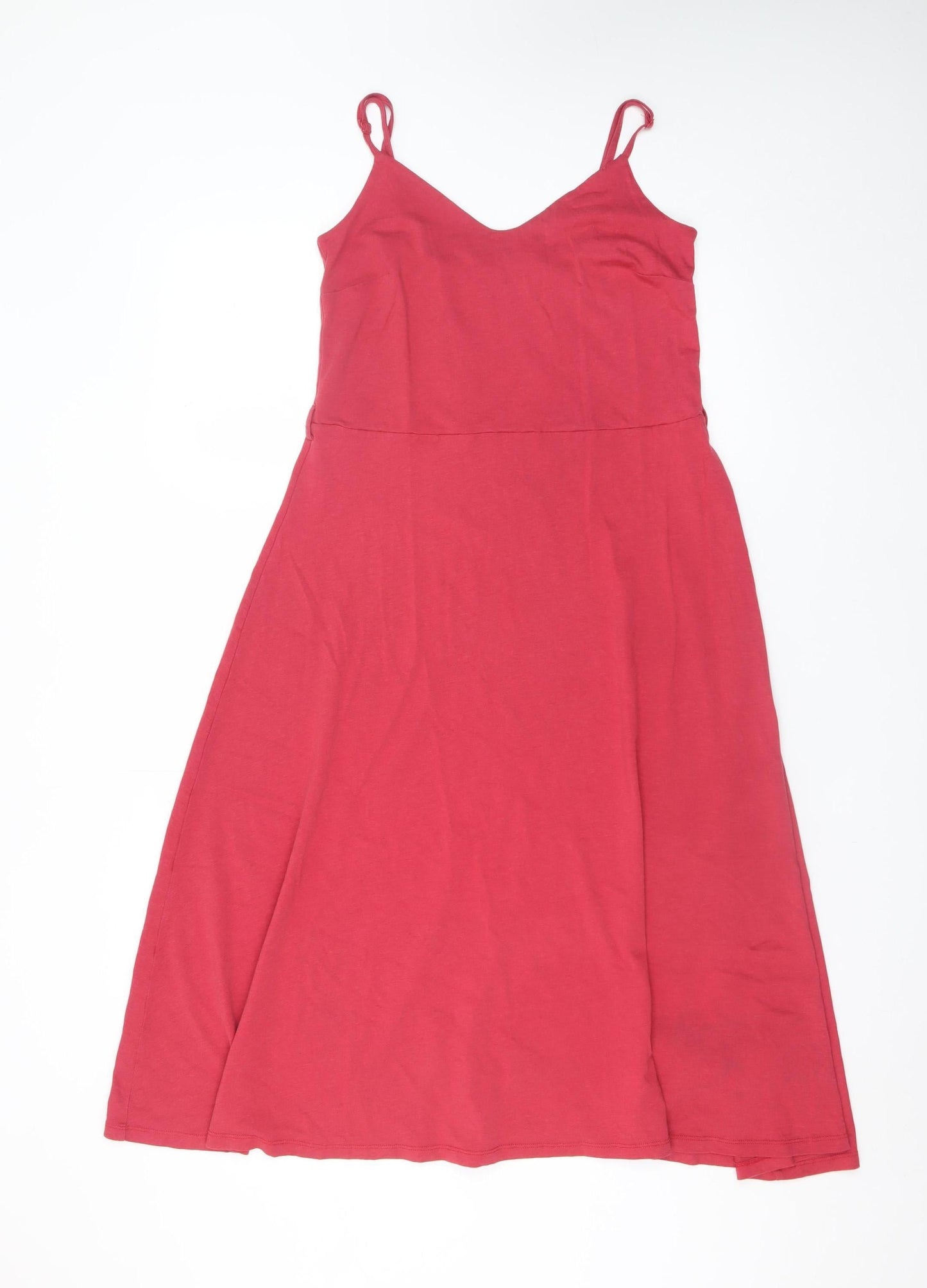 People Tree Women Red Size 10 Slip Dress Midi Lyocell Cotton
