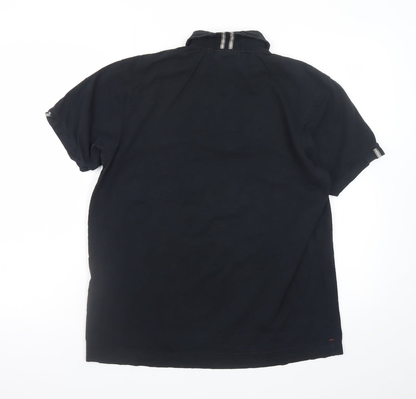 Rockport Men's Black Cotton Polo Shirt Size L Short Sleeve