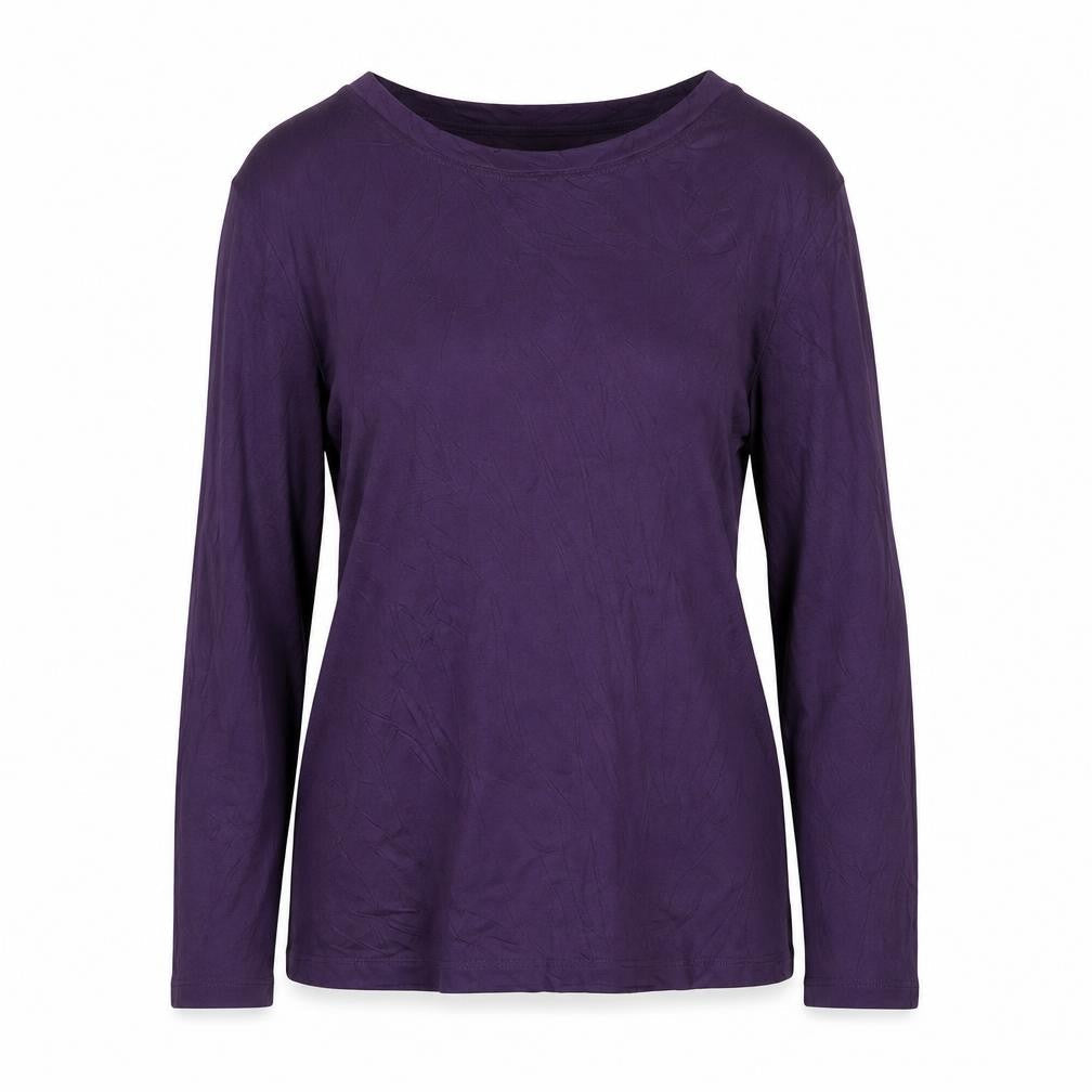 Part Two Women Purple Long Sleeve Basic Jersey Top Size M