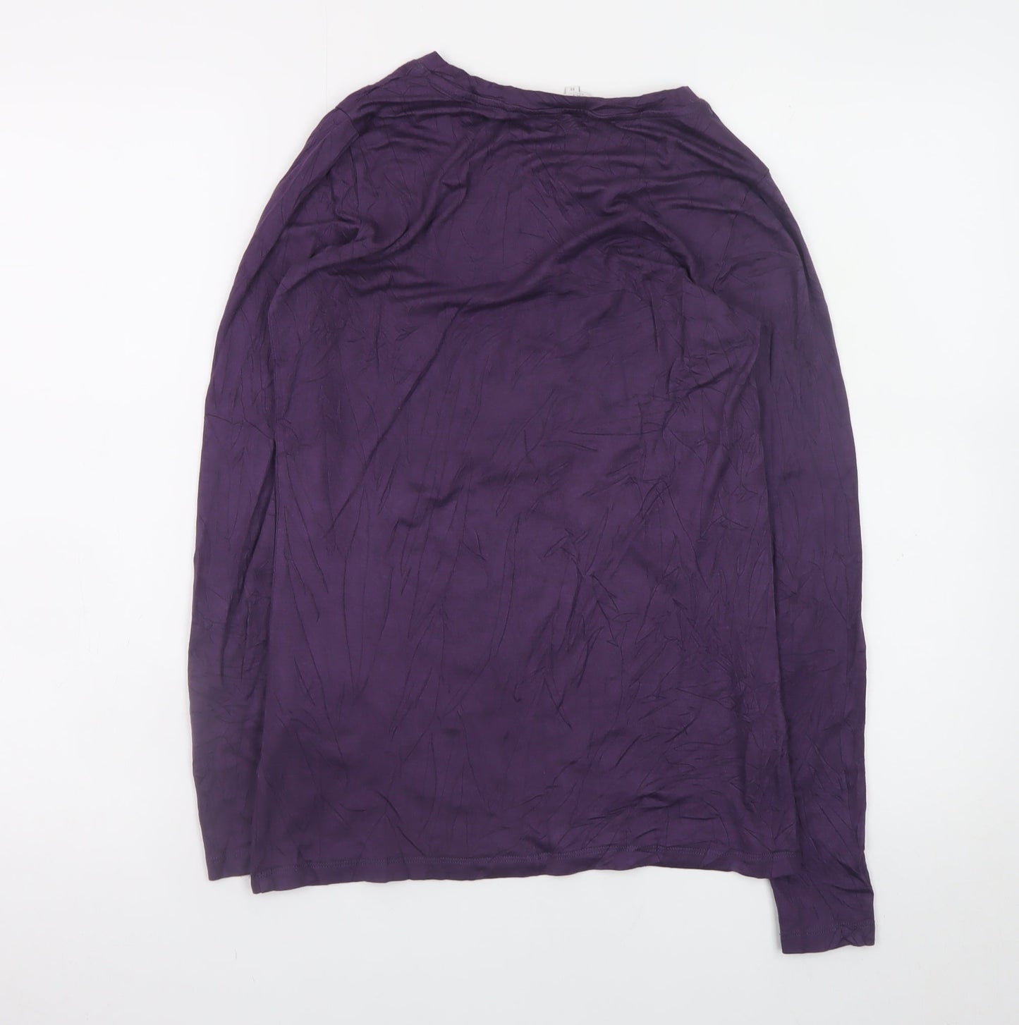 Part Two Women Purple Long Sleeve Basic Jersey Top Size M