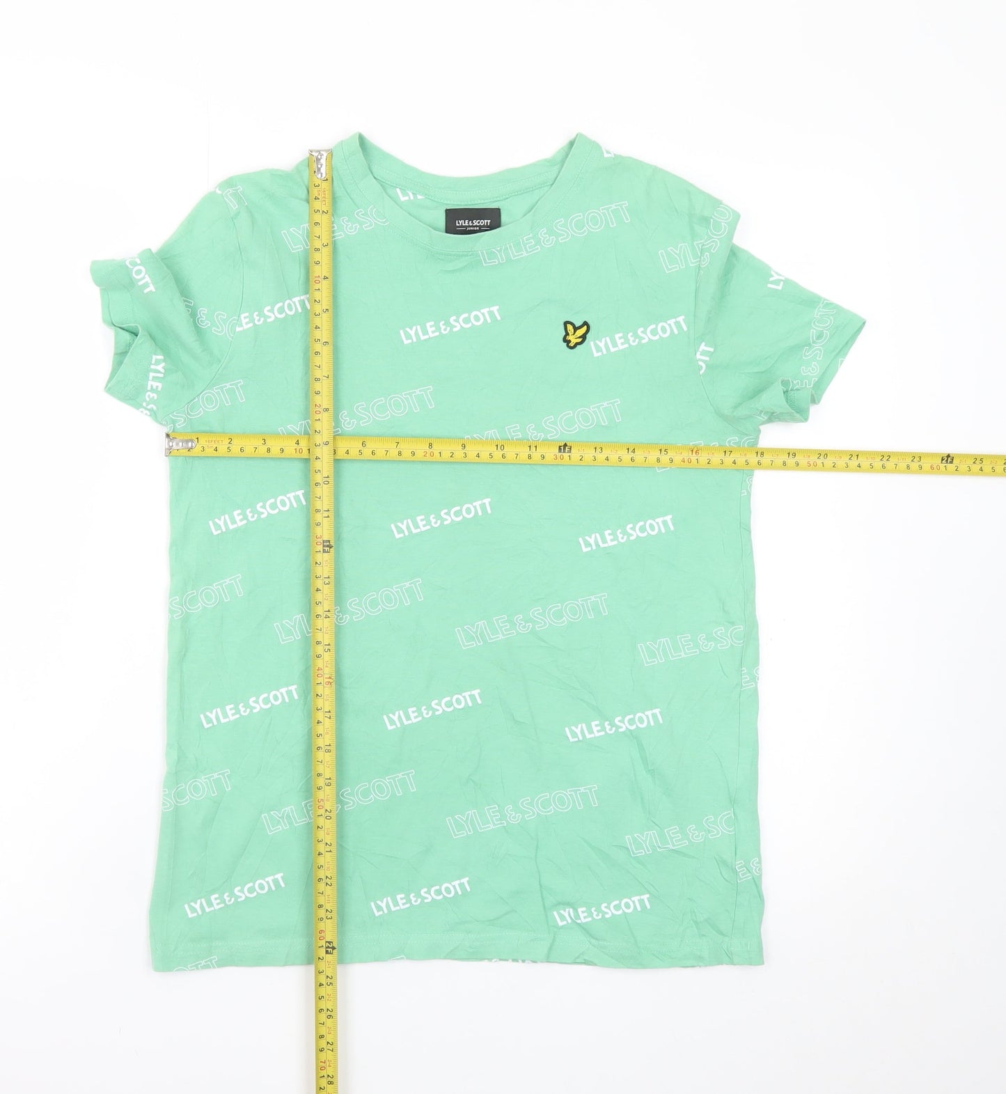 Lyle & Scott Junior Mint Green Logo Print Cotton T-Shirt 14/15Y