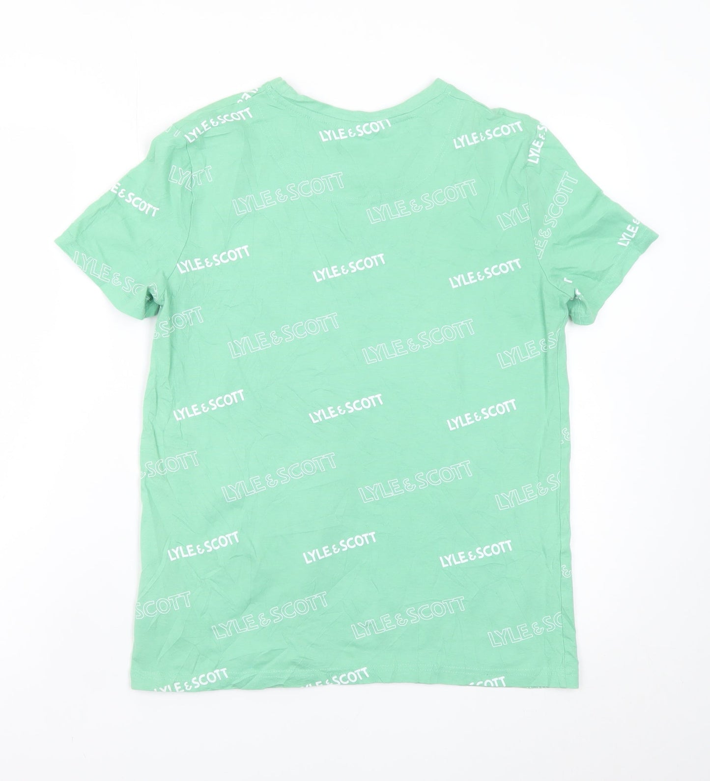 Lyle & Scott Junior Mint Green Logo Print Cotton T-Shirt 14/15Y