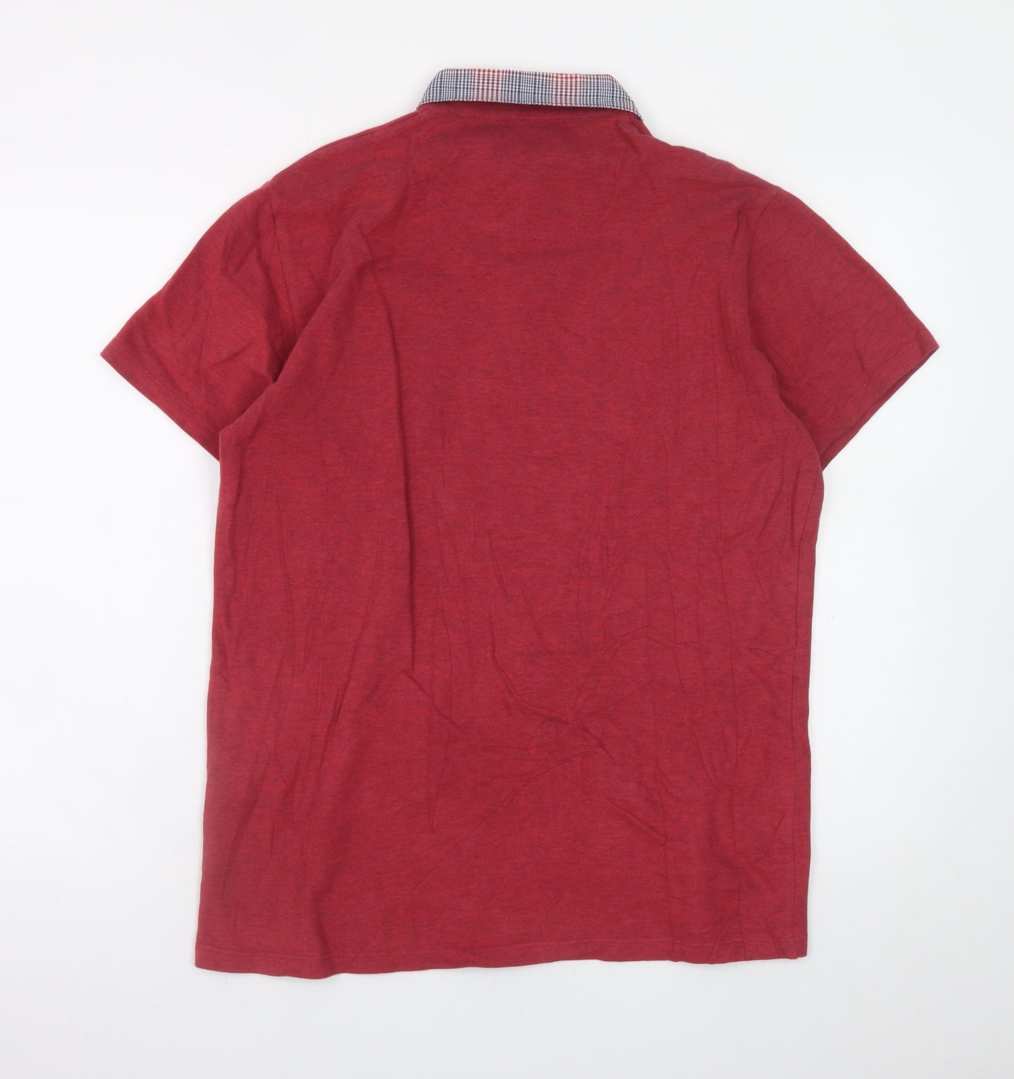 Jeff Banks Men’s Red Cotton Polo Shirt Size L 24:7 Short Sleeve