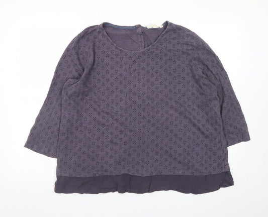 Fat Face Women's Purple Cotton Modal Tunic Blouse Size 18