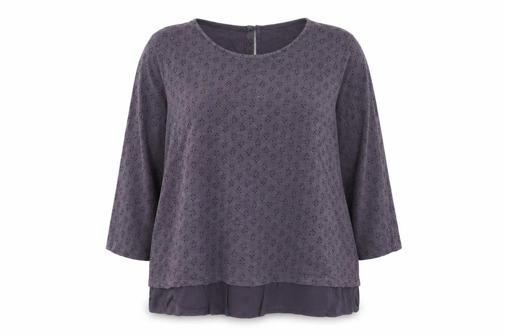 Fat Face Women's Purple Cotton Modal Tunic Blouse Size 18
