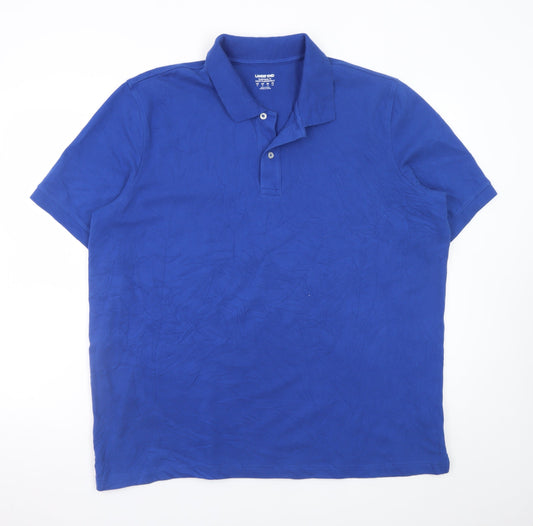 Lands' End Men's Blue XL Classic Fit Cotton Polo Shirt