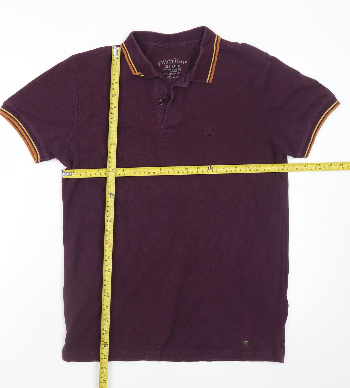 Firetrap Men's Purple Cotton Blend Polo Shirt Size M