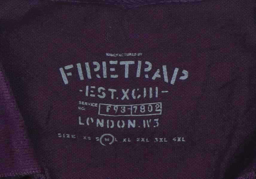 Firetrap Men's Purple Cotton Blend Polo Shirt Size M