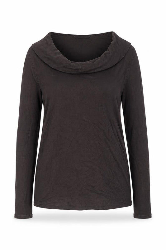 Massimo Dutti Women Brown Long Sleeve Cowl Neck Lyocell T-Shirt Size 12
