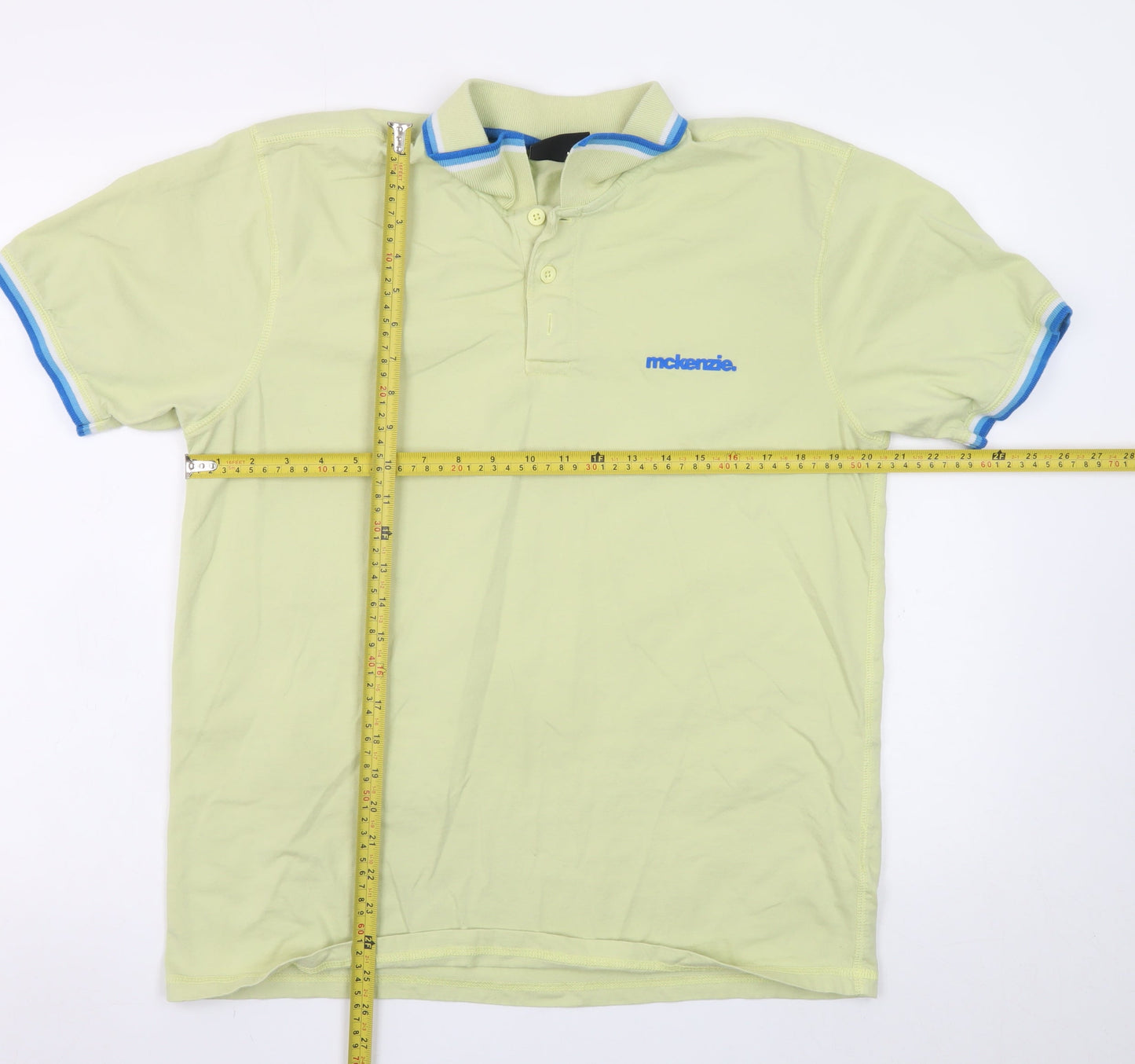 McKenzie Men's Beige Collared Cotton Short Sleeve Polo T-Shirt Size L