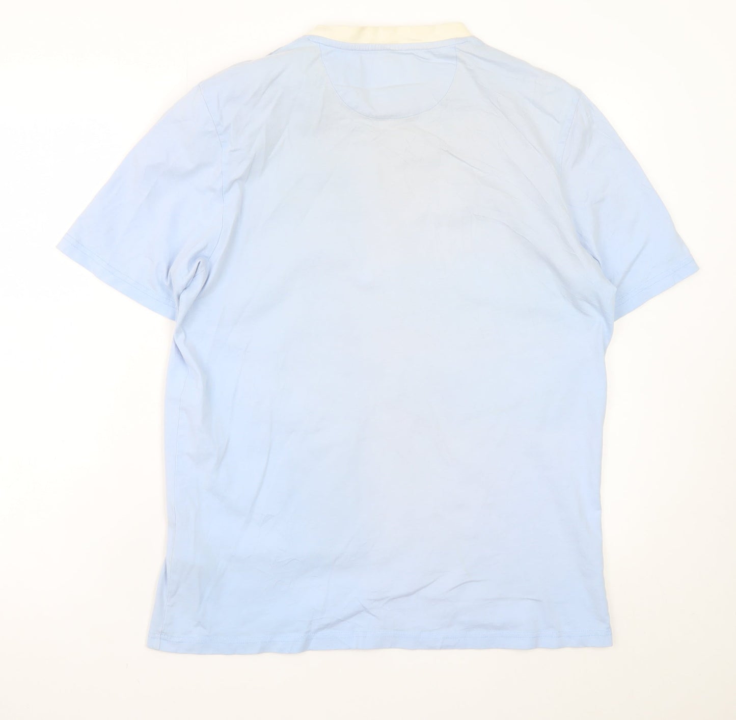 Lyle & Scott Men's Blue Relaxed Fit Colourblock T-Shirt Size L