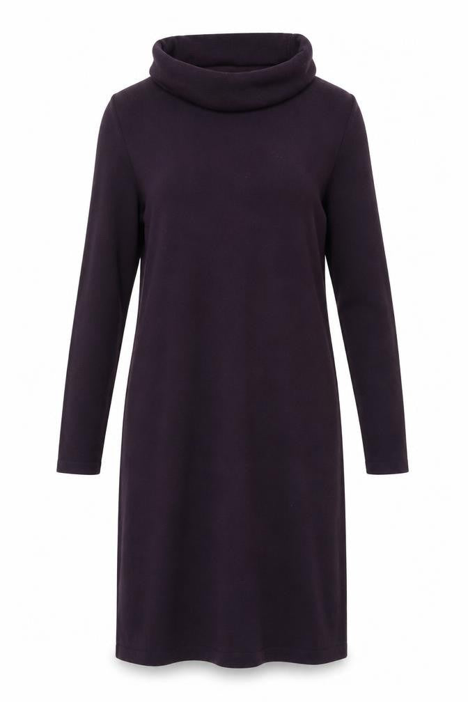 Kew Women Purple Wool Blend Roll Neck Knit Sweater Dress M