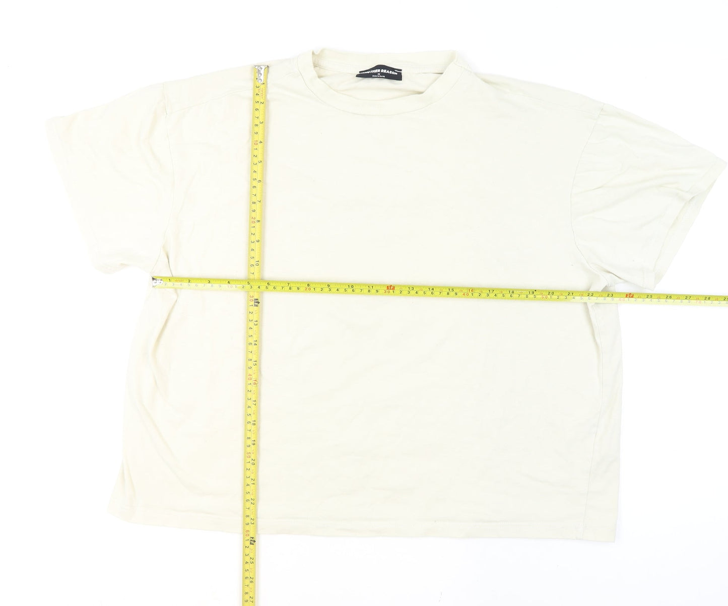 Another Reason Men’s Ivory Graphic Print Crew Neck T-Shirt Size M
