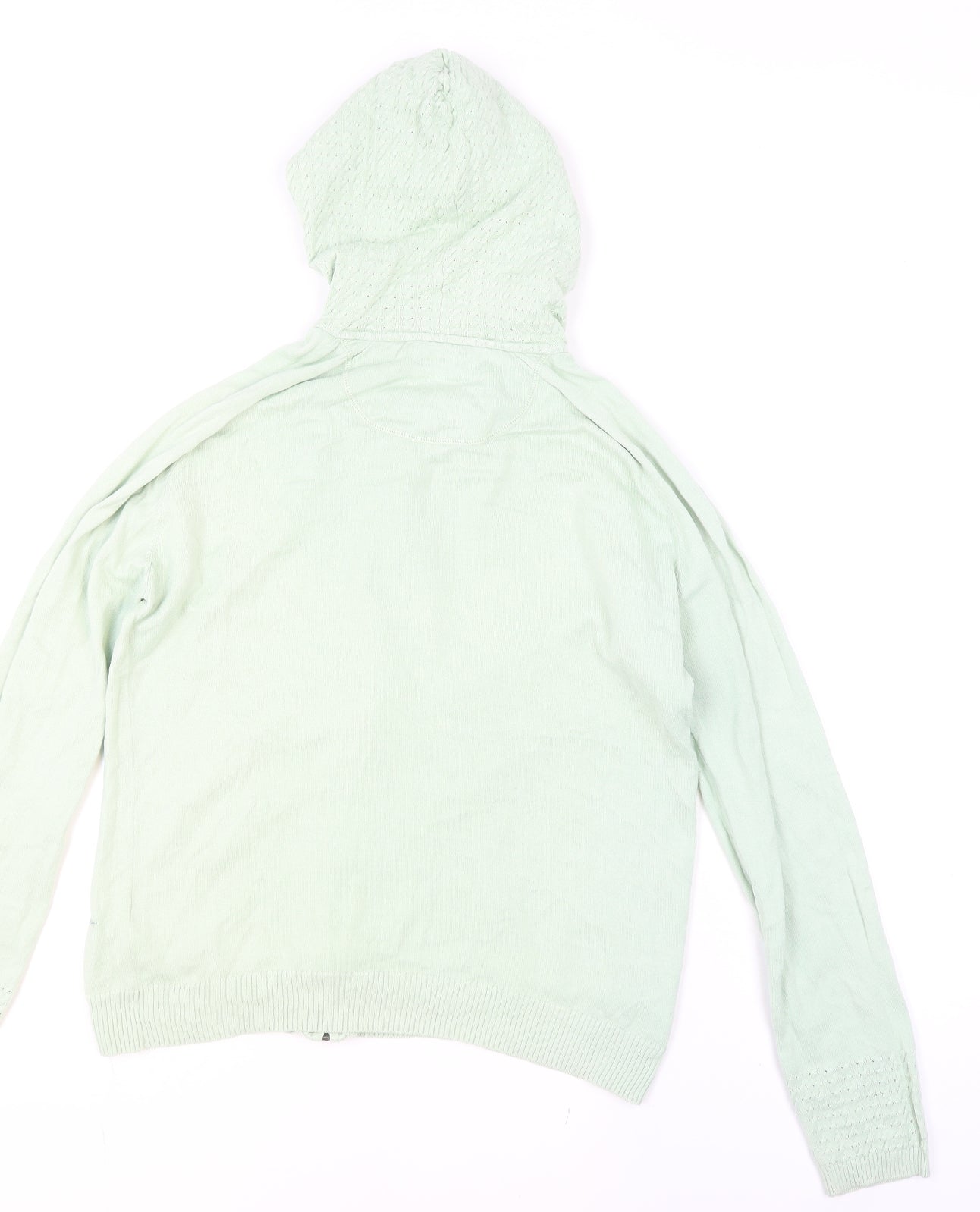 Mantaray Women’s Mint Green Full Zip Hoodie Size 10 Cotton Knit