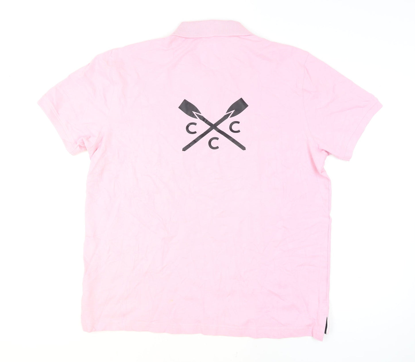 Crew Clothing Men's Pink XL Polo Shirt Ilkley Trophy Logo Cotton