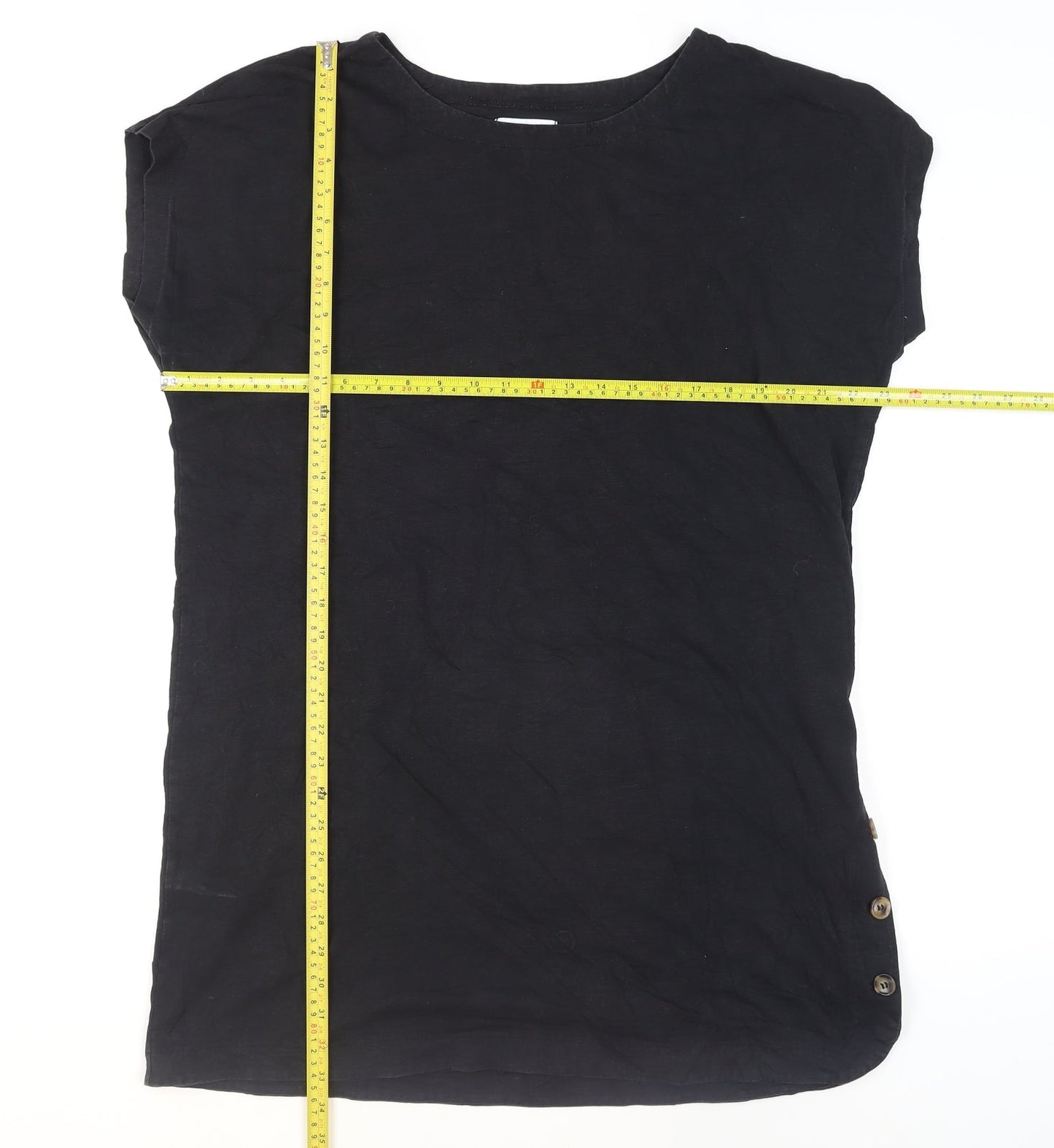 River Island Womens Black XL Cotton Blend Short Sleeve T-Shirt