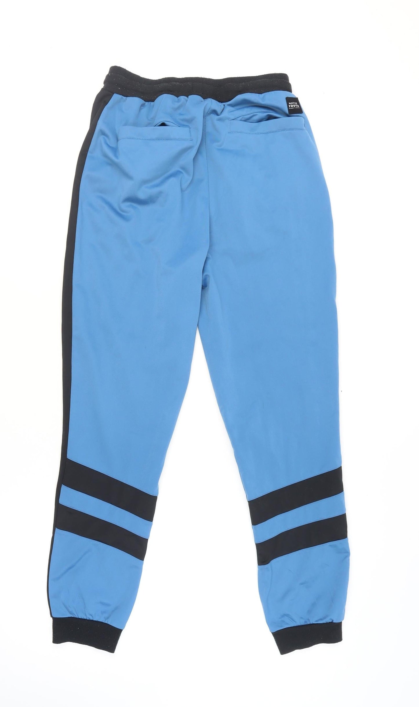 Native Youth Men's Blue Jogger Trousers Medium with Side Stripes