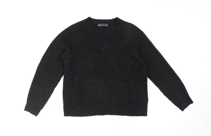Marks & Spencer Womens Black Chunky Knit Wool Jumper Size S