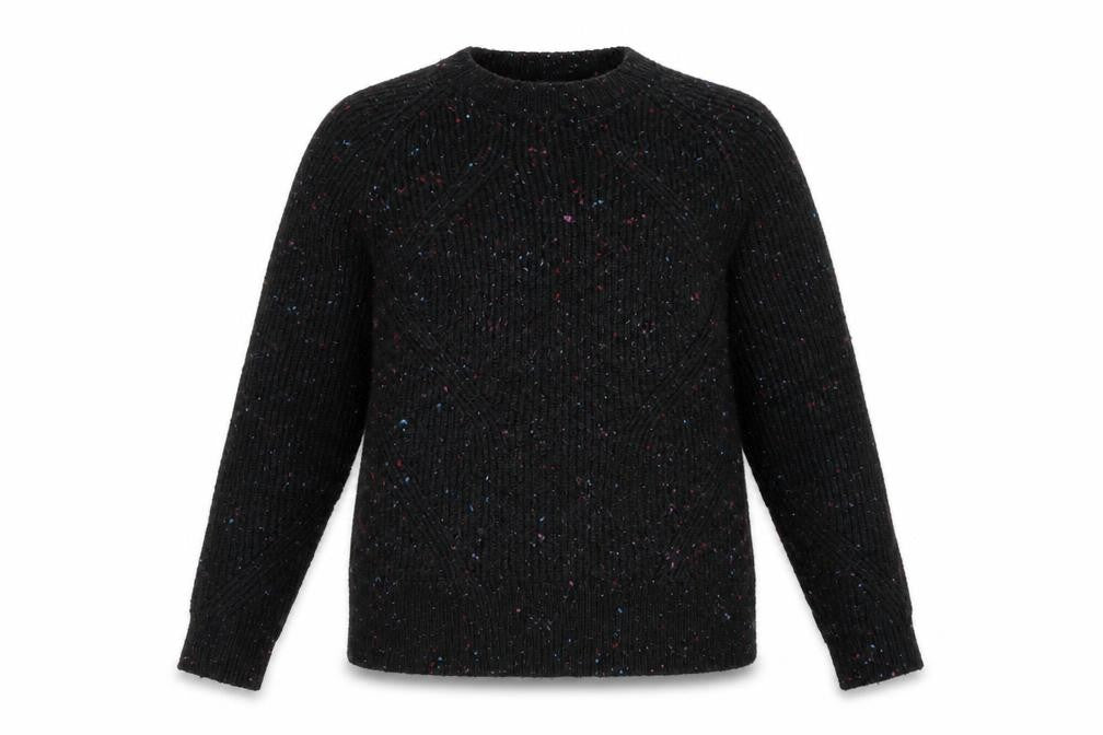 Marks & Spencer Womens Black Chunky Knit Wool Jumper Size S