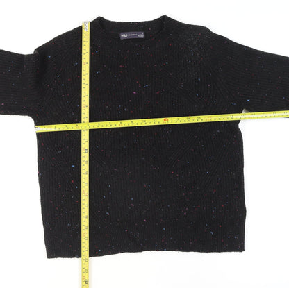 Marks & Spencer Womens Black Chunky Knit Wool Jumper Size S