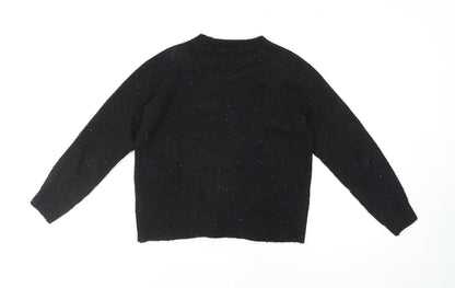 Marks & Spencer Womens Black Chunky Knit Wool Jumper Size S