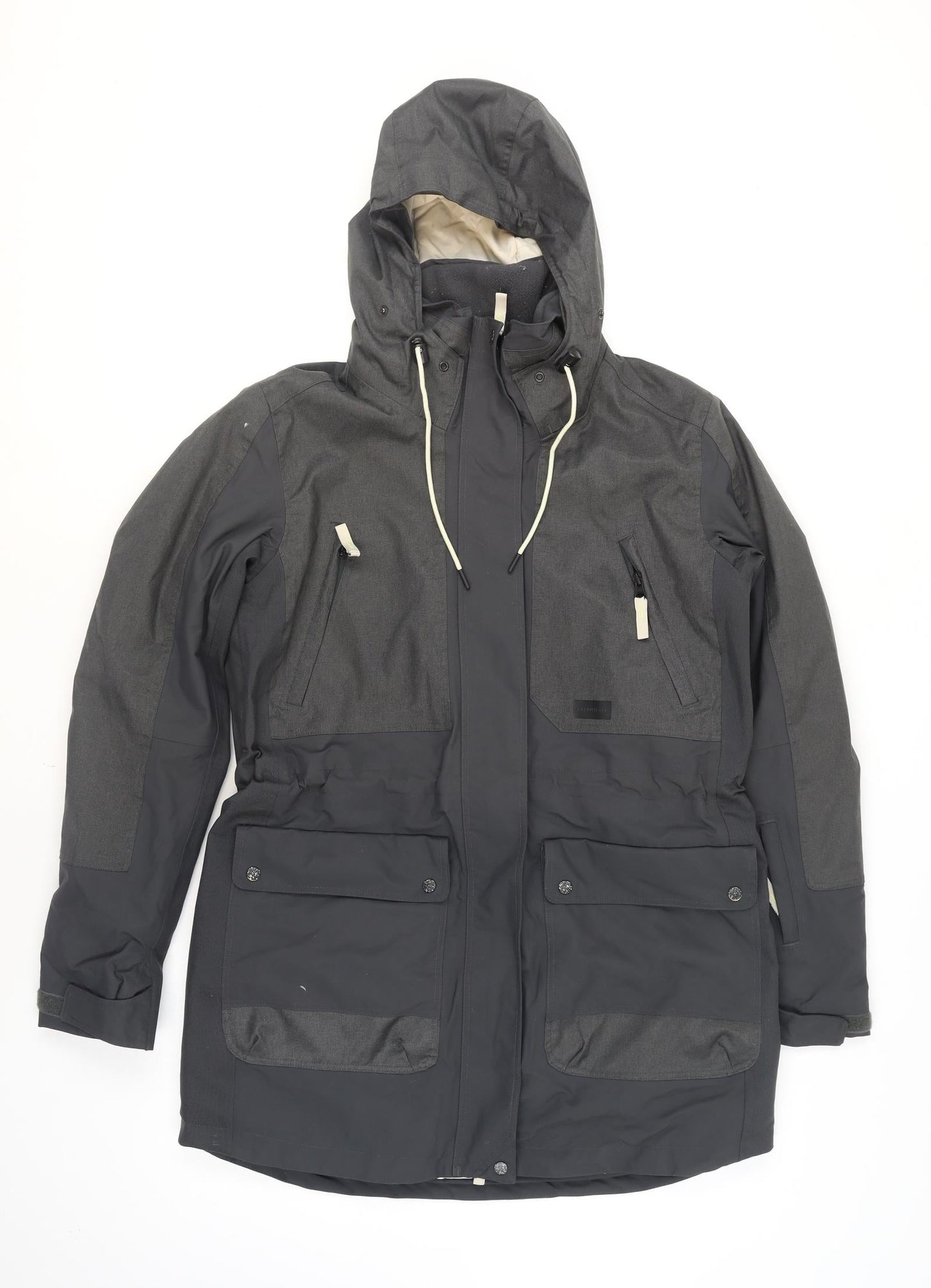 Decathlon Men's Grey M Waterproof Ski Jacket Snowboard 500 Winter Hooded