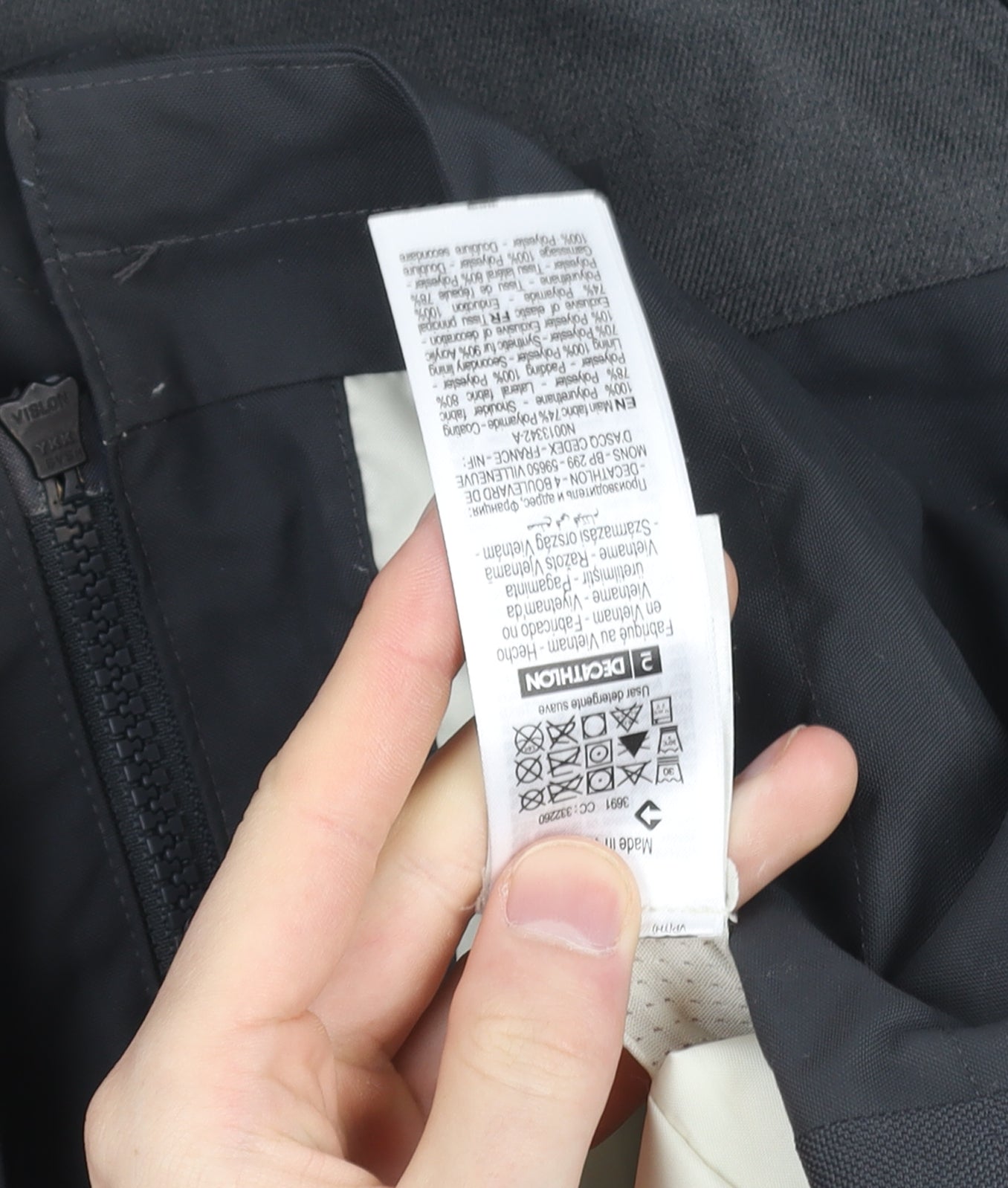 Decathlon Men's Grey M Waterproof Ski Jacket Snowboard 500 Winter Hooded