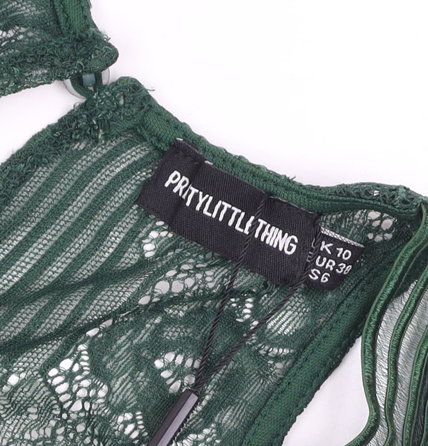 PrettyLittleThing Women’s Green Lace Bodycon Midi Dress Size 10