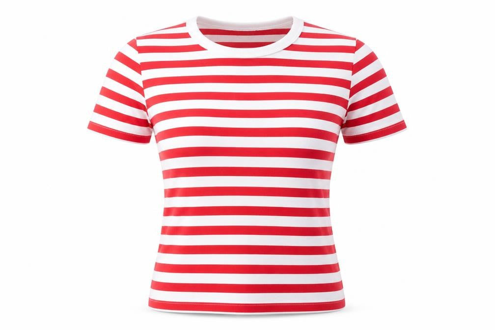 Valentino Rudy Women's Red Striped Cotton T-Shirt Size 2
