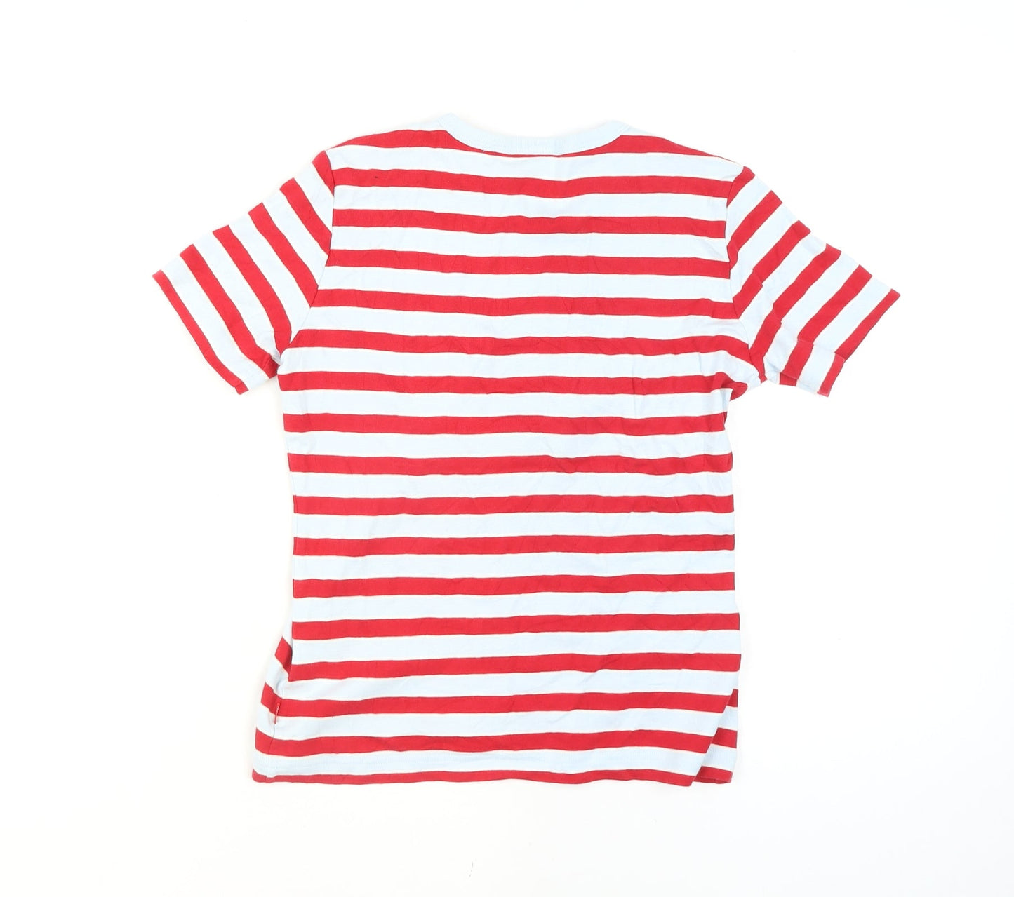 Valentino Rudy Women's Red Striped Cotton T-Shirt Size 2