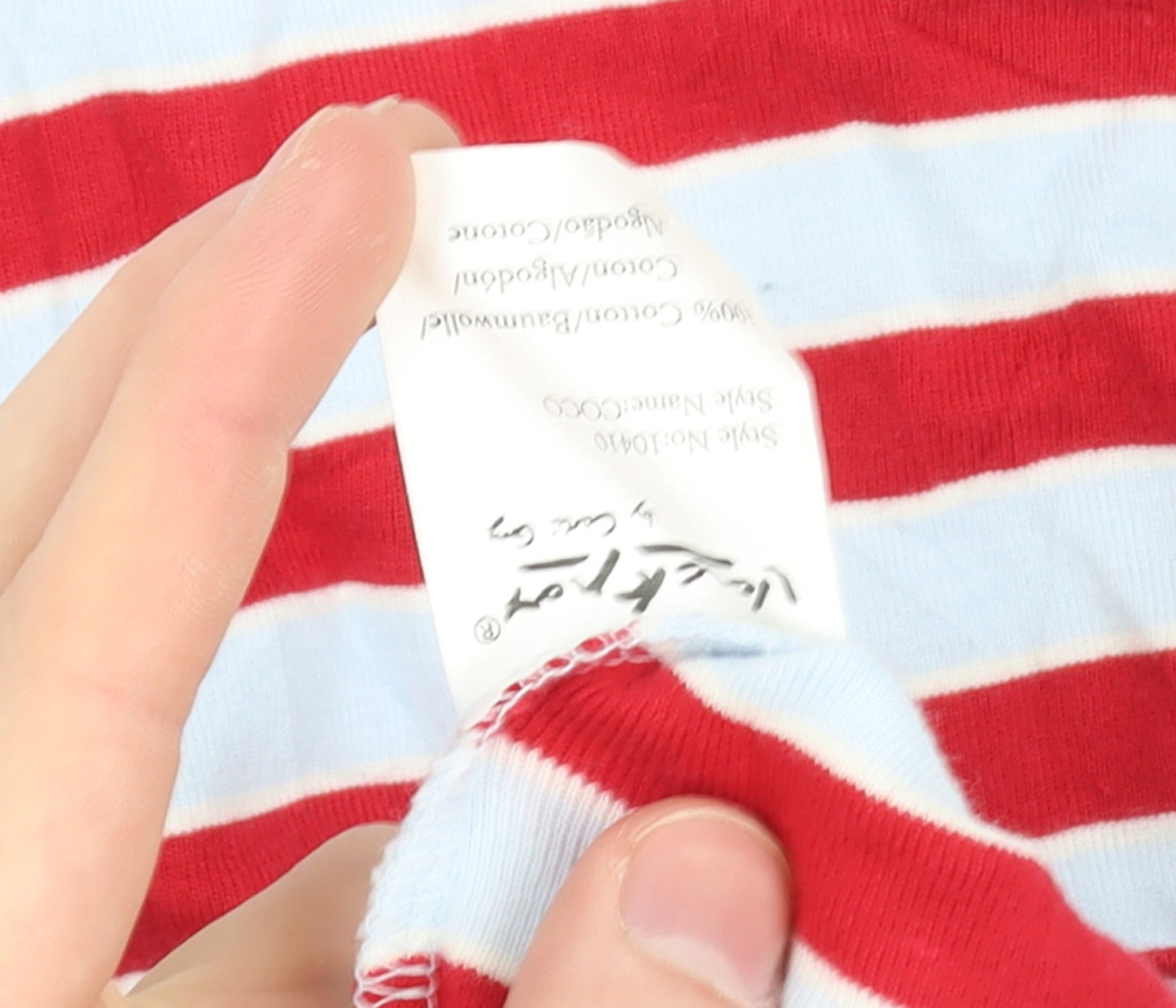 Valentino Rudy Women's Red Striped Cotton T-Shirt Size 2