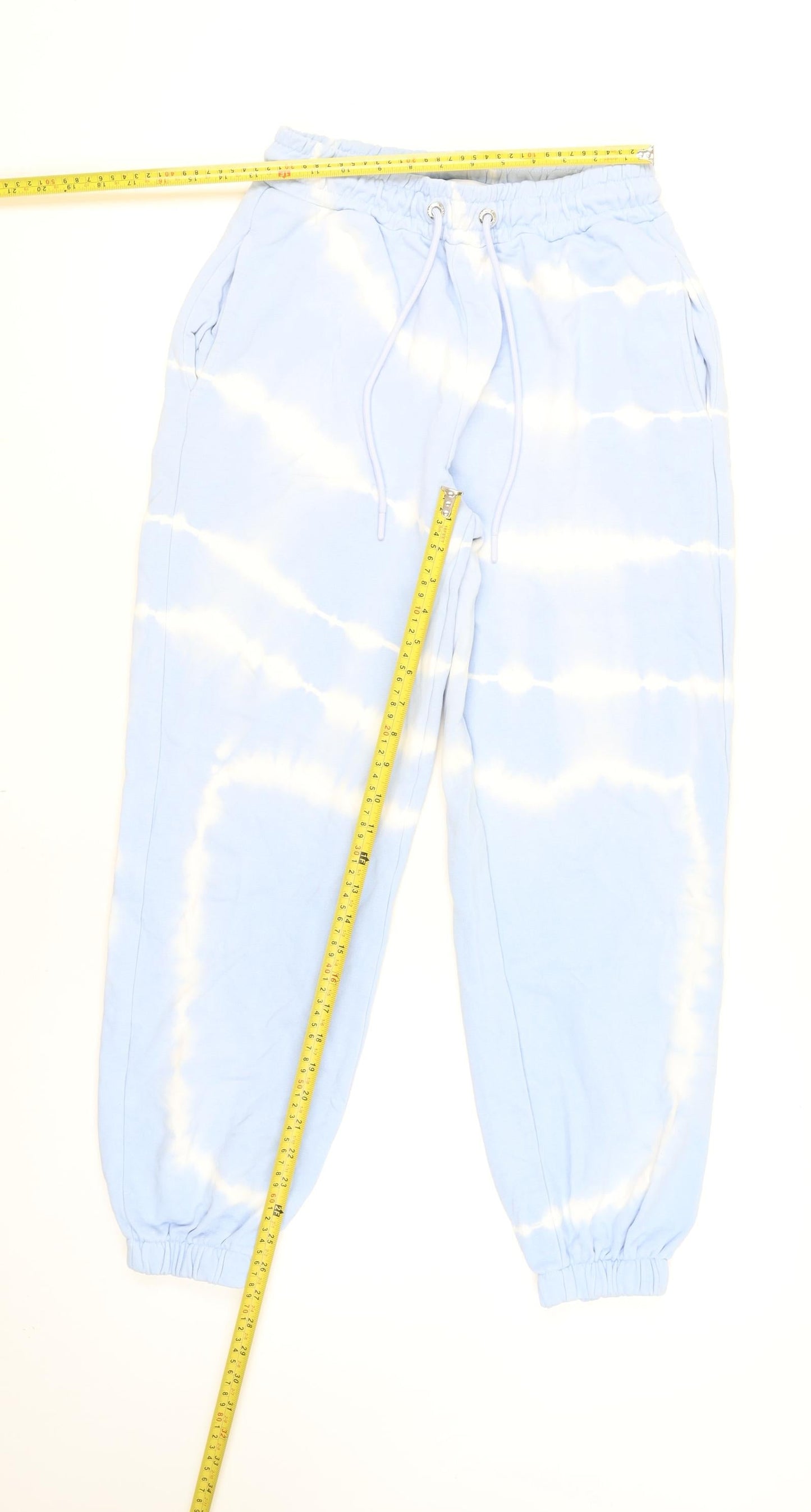 Bershka Women Blue Tie Dye Jogger Size 8 Cotton Blend Activewear Trousers