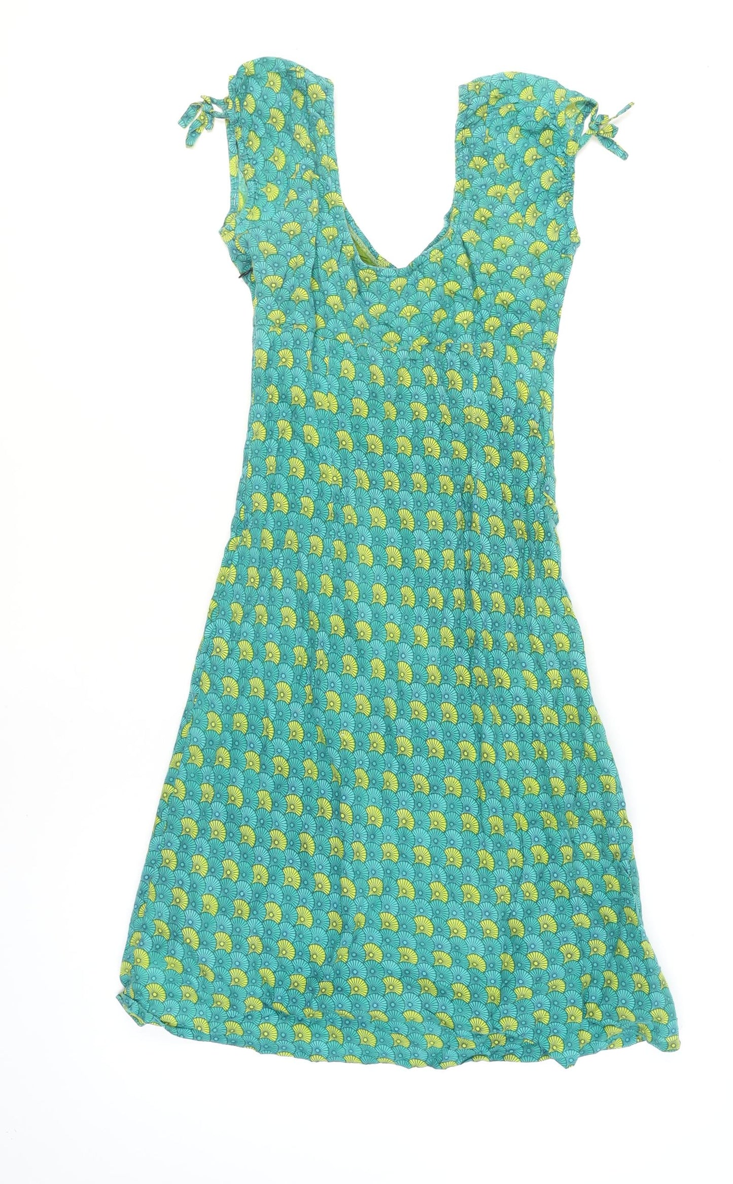 Pranella Women's Green A-Line Cotton Summer Dress Size M