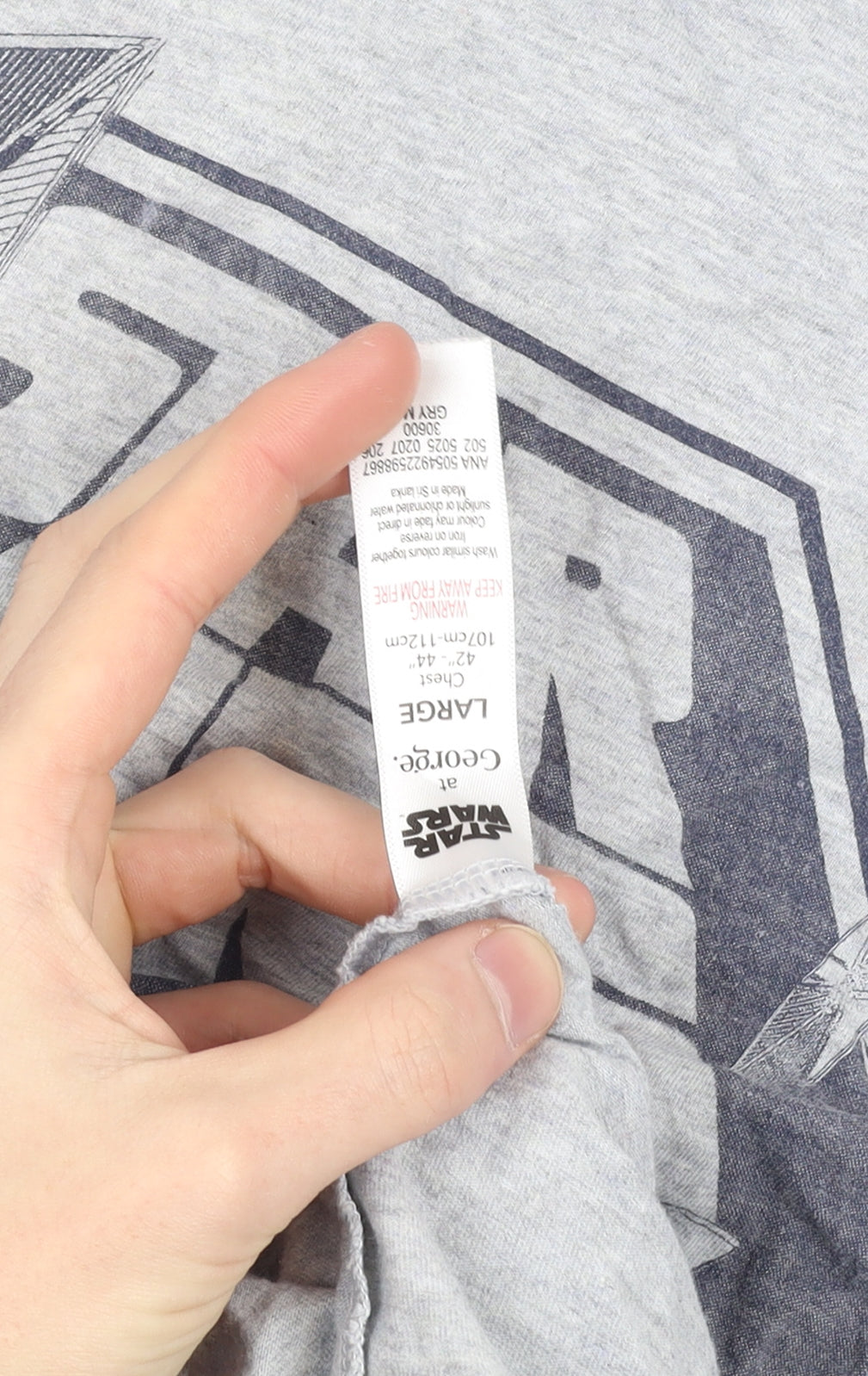 George Star Wars Grey Short Sleeve Men's T-Shirt Size L