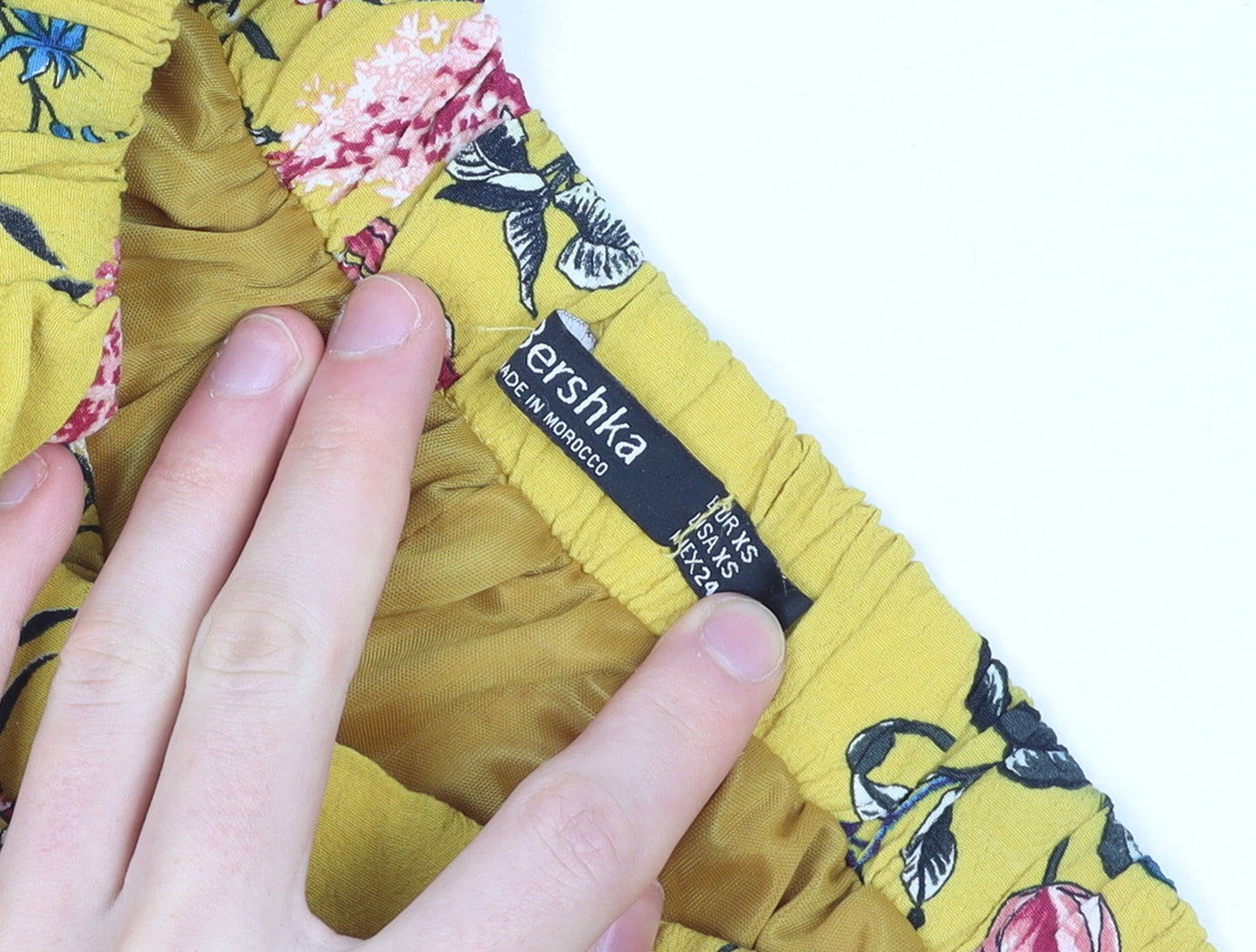 Bershka Women's Yellow Floral Ruffle Two-Piece Playsuit XS
